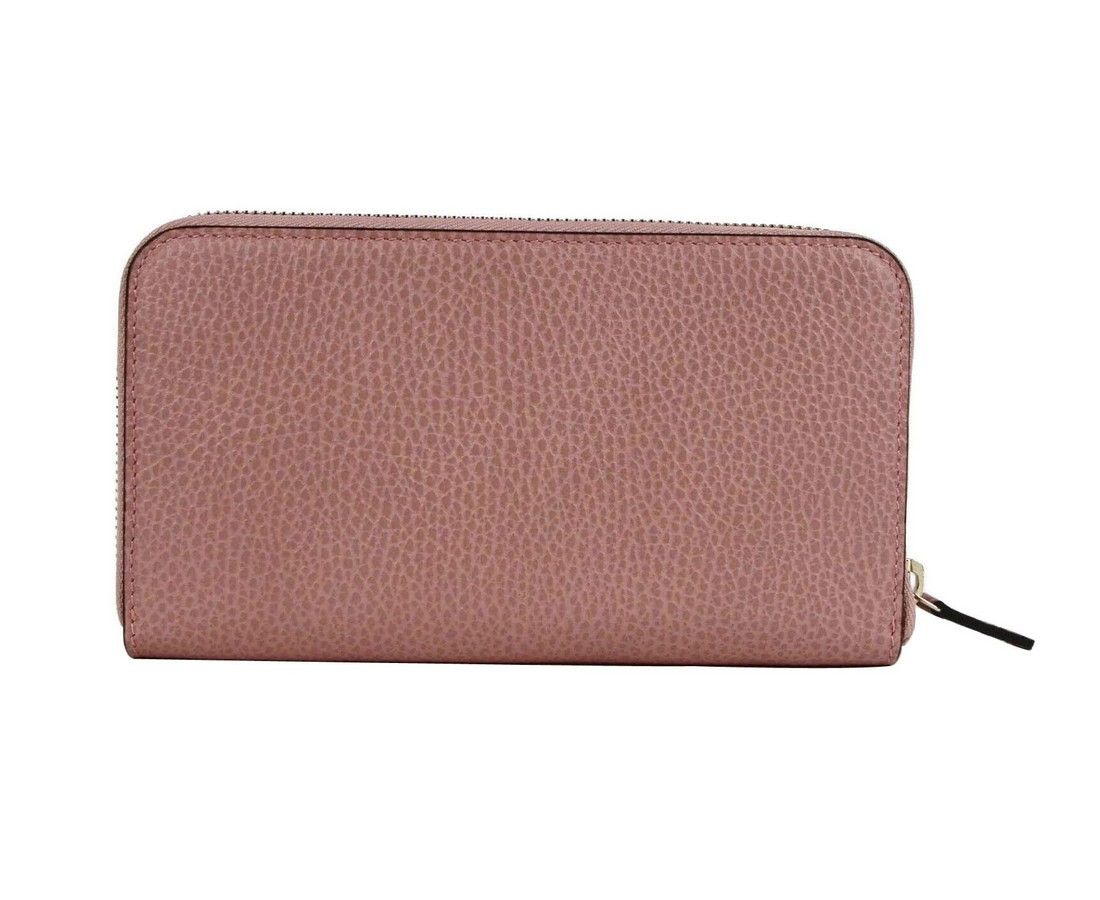 Gucci Women's Soft Pink Leather Gold Interlocking G Zip Around Size ONE SIZE - 3 Thumbnail