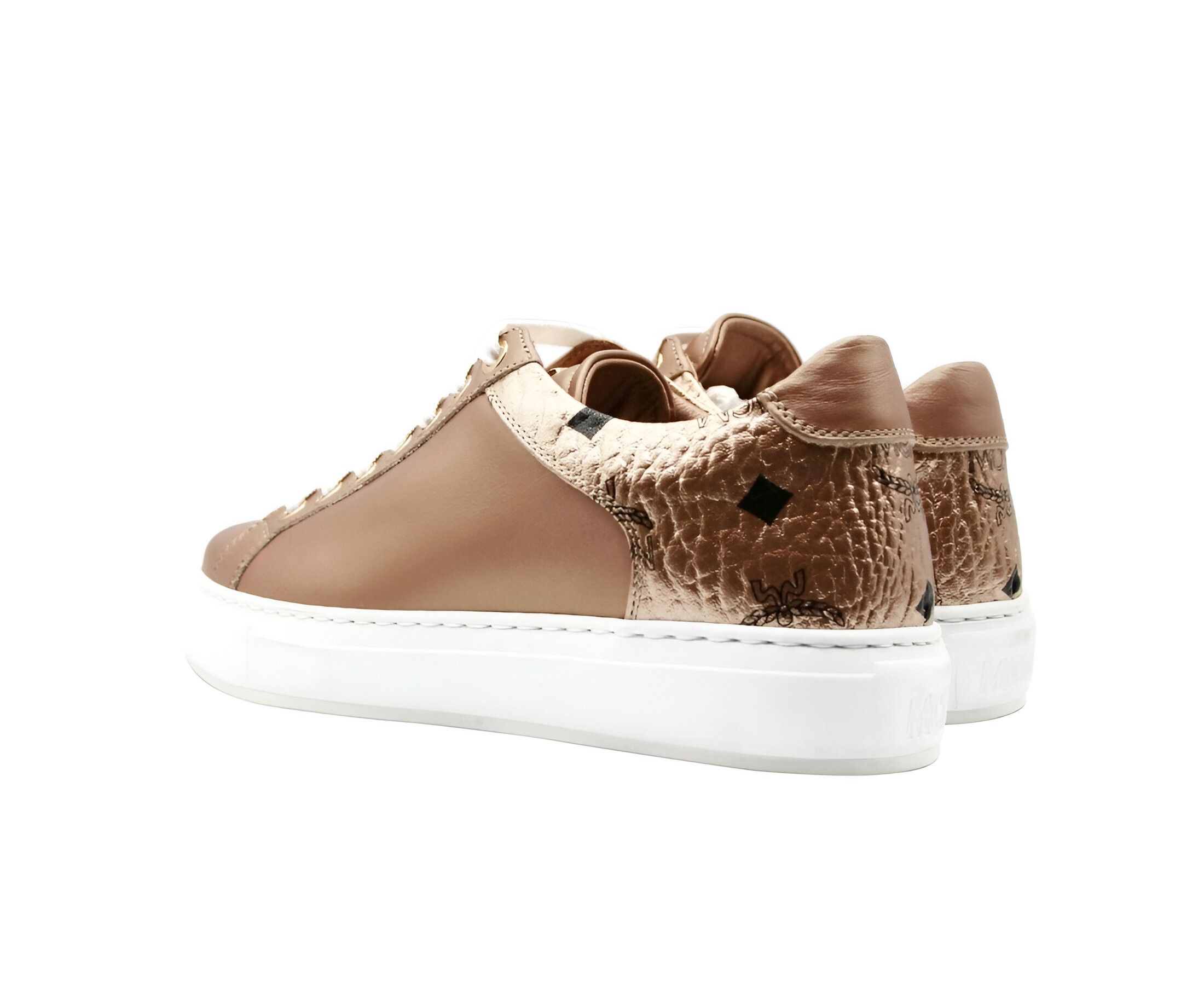 MCM Women's Rose Gold Leather Low Top Sneakers (35 EU / 5 US) Size US 5 / IT 35 - 5 Thumbnail