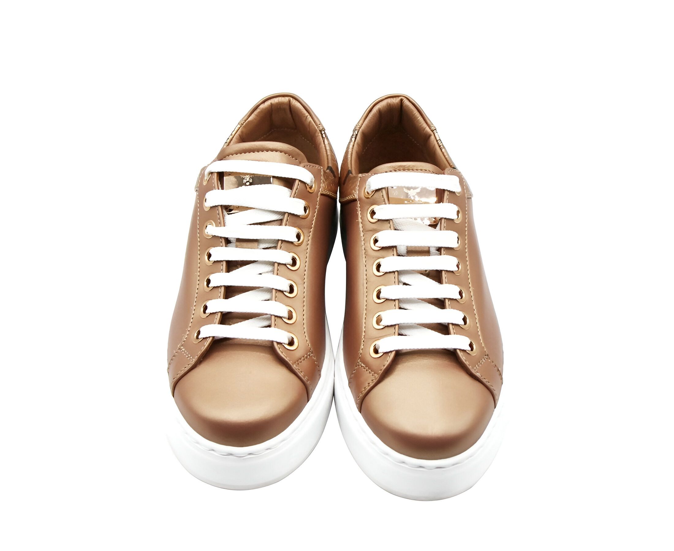 MCM Women's Rose Gold Leather Low Top Sneakers (35 EU / 5 US) Size US 5 / IT 35 - 4 Thumbnail