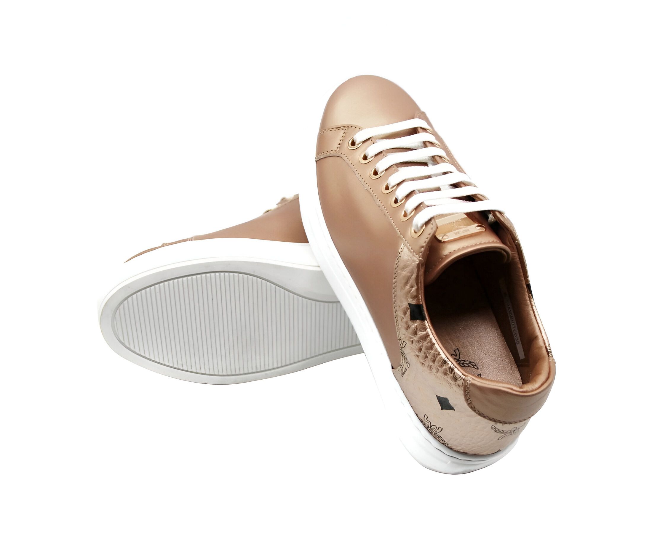MCM Women's Rose Gold Leather Low Top Sneakers (35 EU / 5 US) Size US 5 / IT 35 - 6 Thumbnail