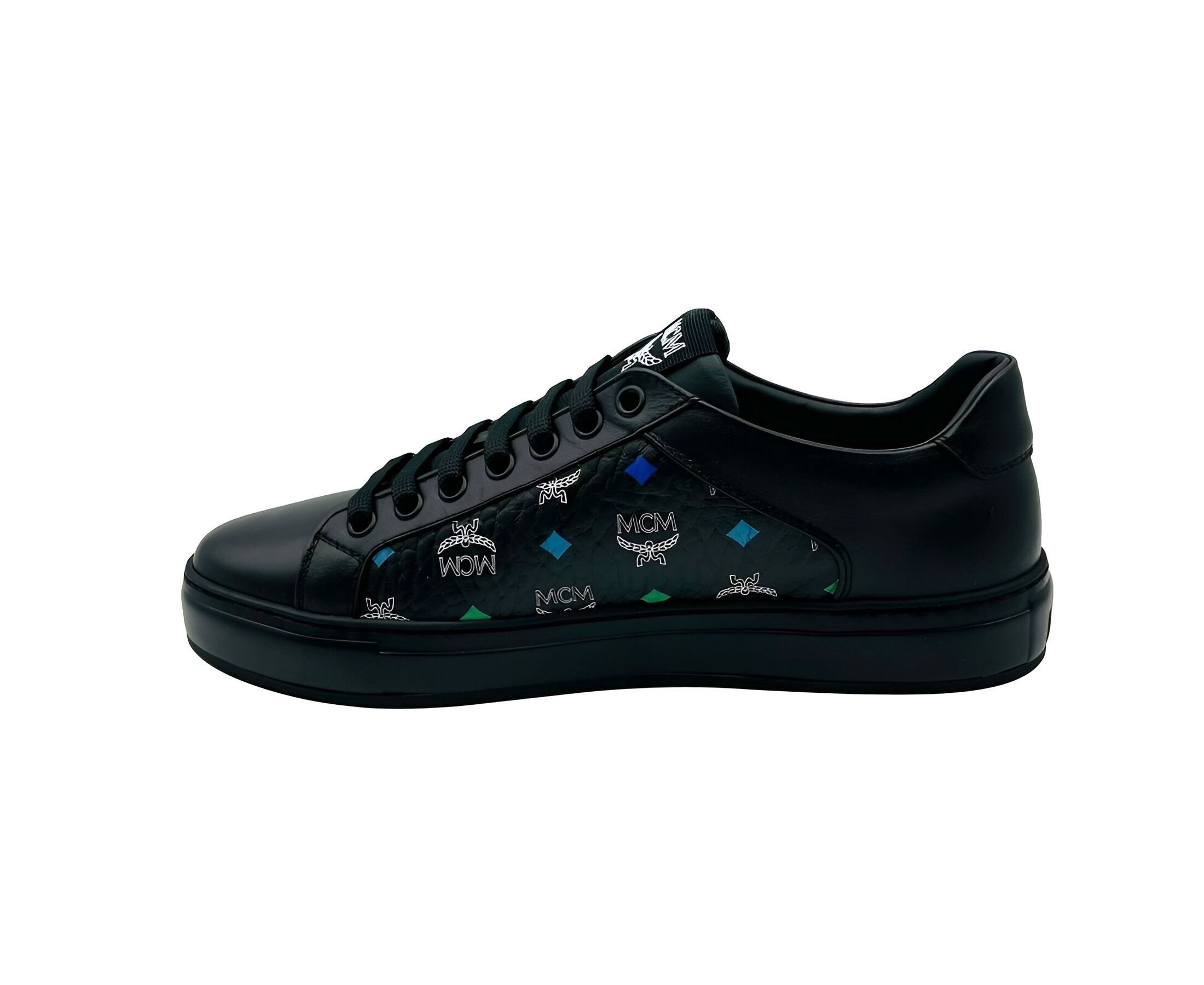 MCM Women's Black Spectrum Diamond Rainbow Logo Visetos Size US 7 / IT 37 - 2 Thumbnail