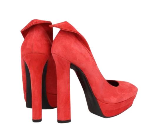 Bottega Veneta Women's Red Suede Platform Heel Pump (39 EU / 9 US) Size US 9 / IT 39 - 5 Thumbnail