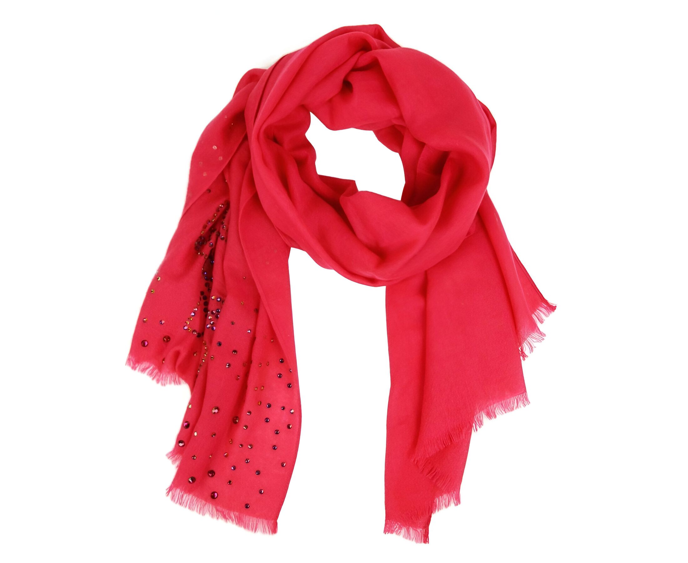 MCM Women's Magenta Love Potion Cashmere With Crystal Logo Size ONE SIZE - 2 Thumbnail