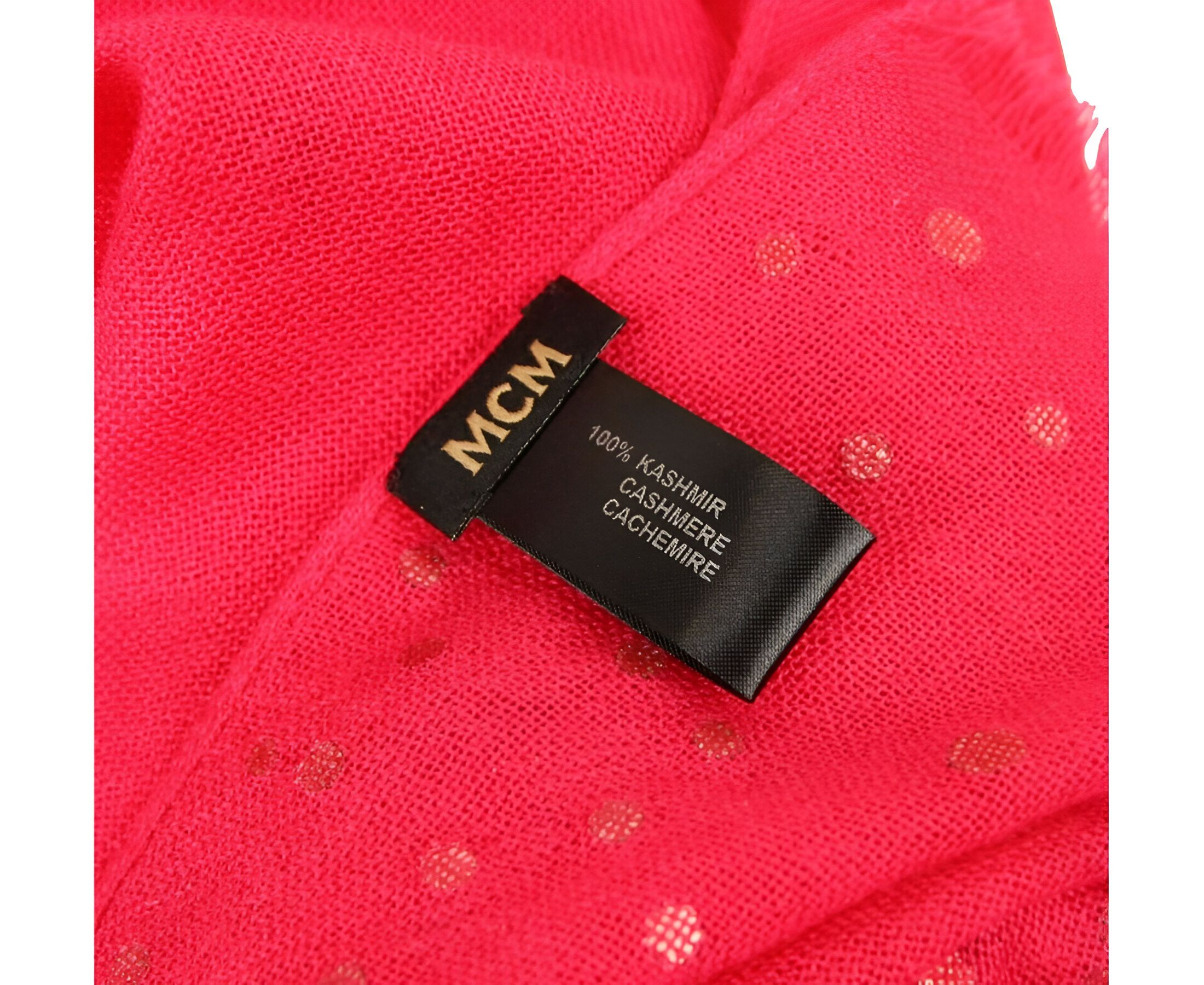 MCM Women's Magenta Love Potion Cashmere With Crystal Logo Size ONE SIZE - 3 Thumbnail