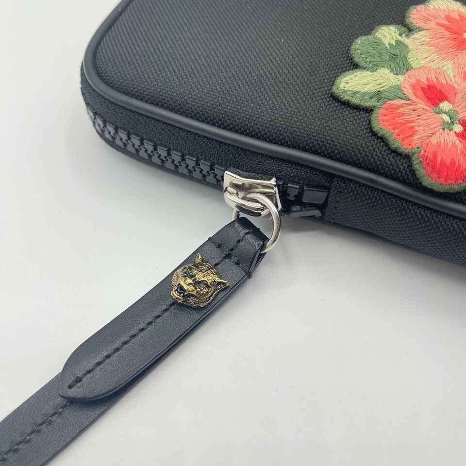 Gucci Women's Black Techno Canvas Embroidered Butterfly iPad Case Size ONE SIZE - 6 Thumbnail