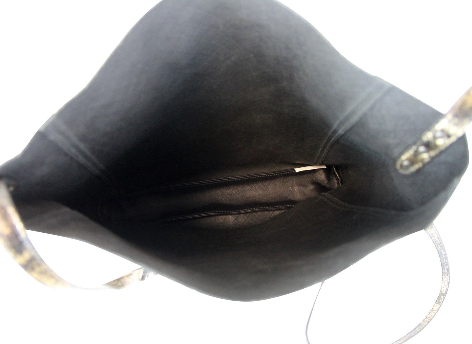 Bottega Veneta Unisex Intrecciomirage Gold / Black Leather Large Messenger Size ONE SIZE - 6 Thumbnail