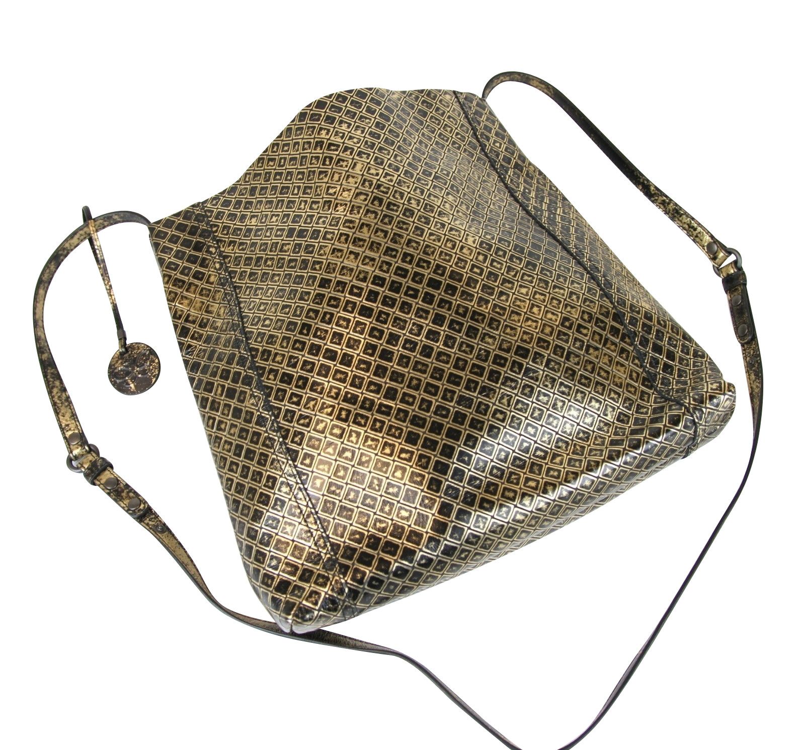 Bottega Veneta Unisex Intrecciomirage Gold / Black Leather Large Messenger Size ONE SIZE - 3 Thumbnail