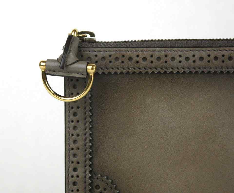 Gucci Women's Duilio Brogue Zip Around Leather Clutch Bag Size ONE SIZE - 8 Thumbnail
