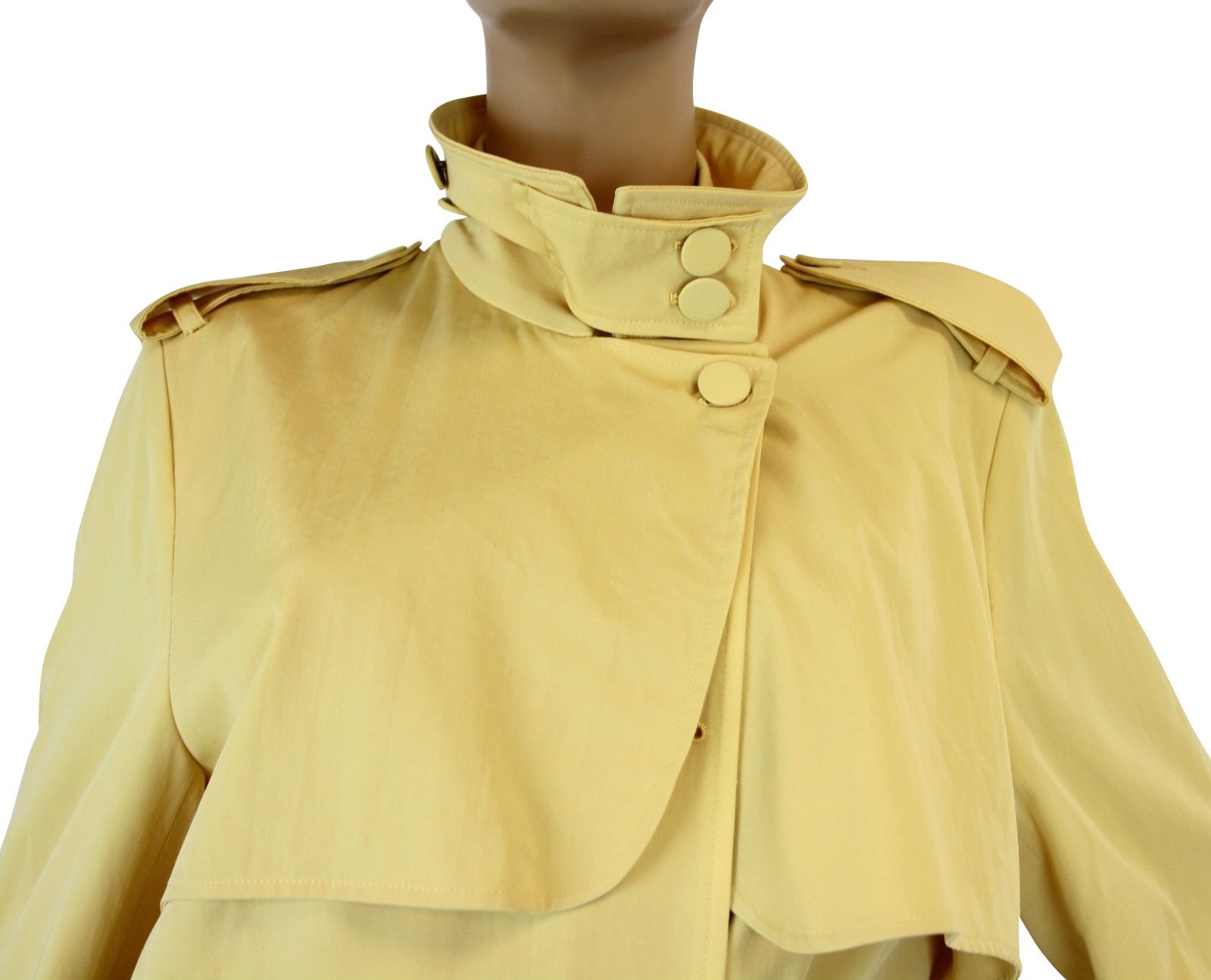Bottega Veneta Women's Yellow Virgin Wool Trench Coat Jacket (42) Size M / US 6-8 / IT 42-44 - 5 Thumbnail