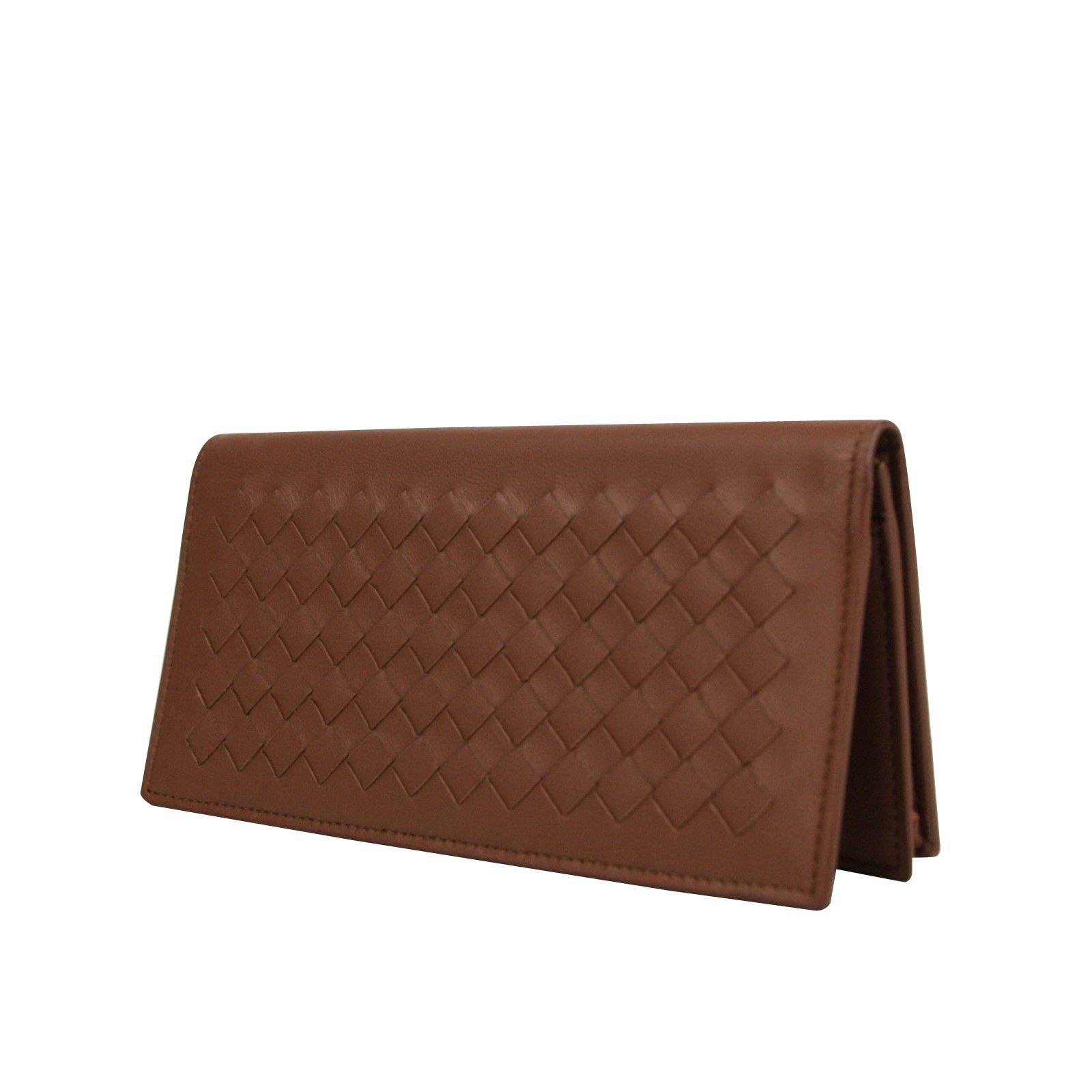 Bottega Veneta Men's Woven Brown Medium Leather Long Bifold Wallet Size ONE SIZE - 3 Thumbnail