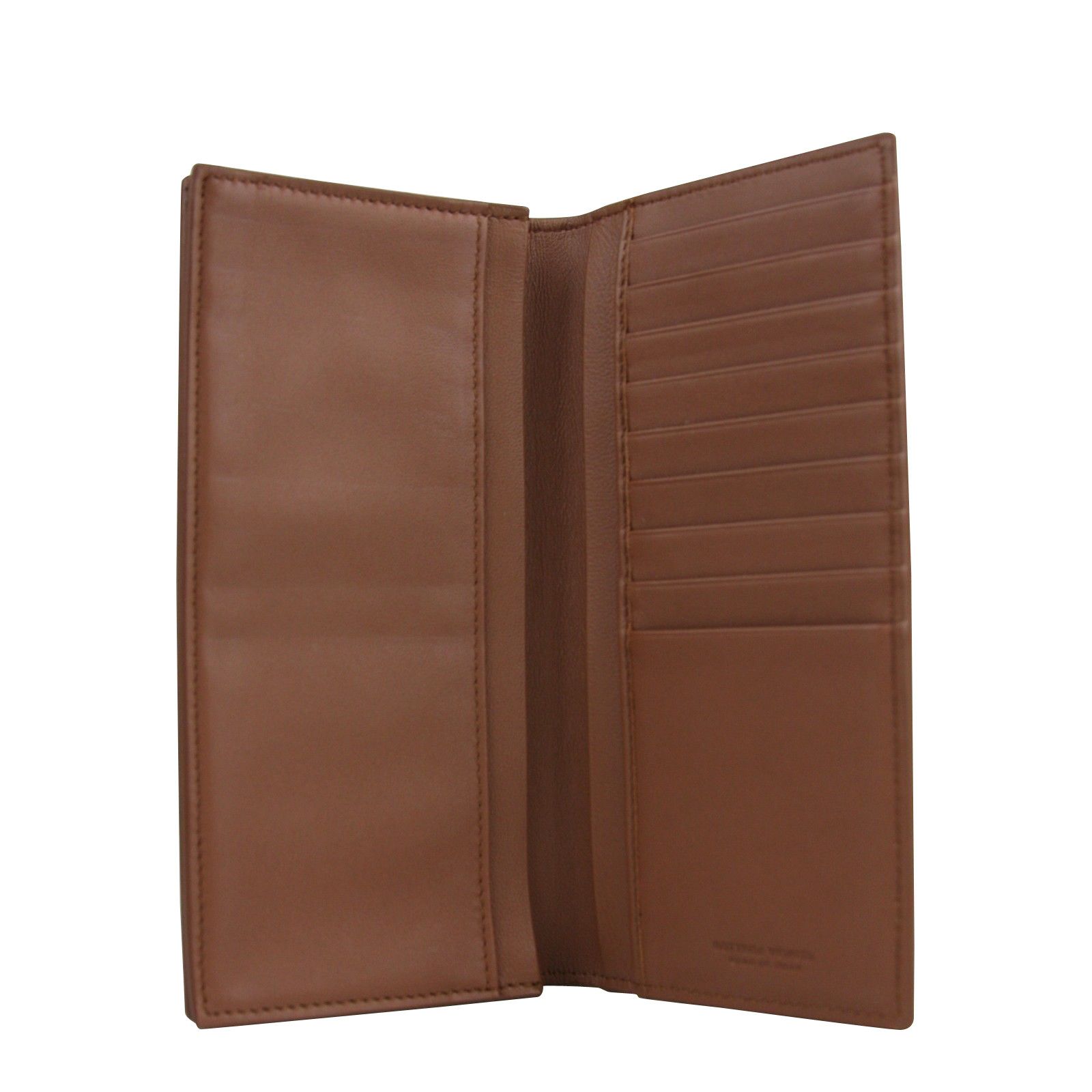Bottega Veneta Men's Woven Brown Medium Leather Long Bifold Wallet Size ONE SIZE - 8 Thumbnail