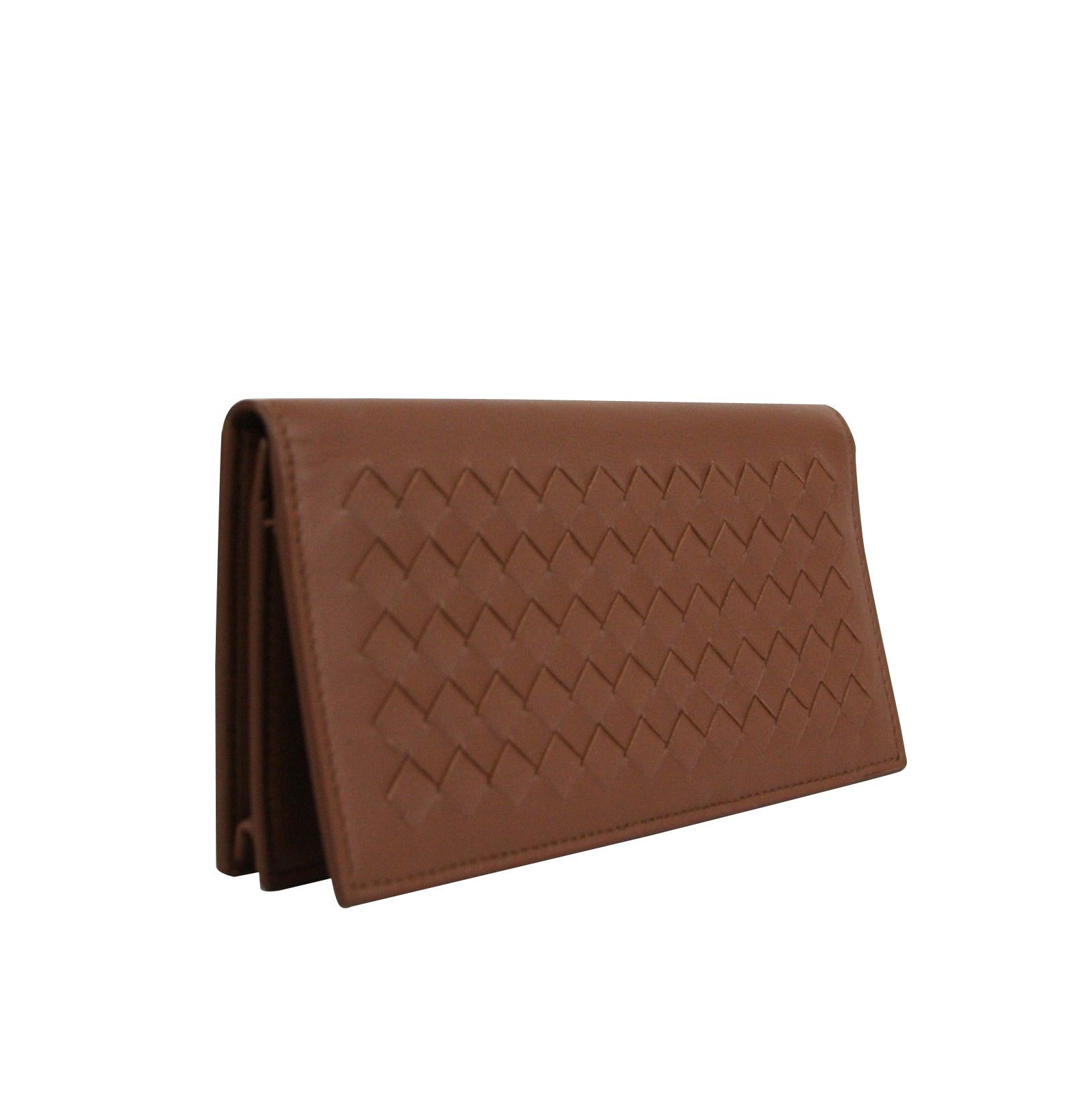 Bottega Veneta Men's Woven Brown Medium Leather Long Bifold Wallet Size ONE SIZE - 2 Thumbnail