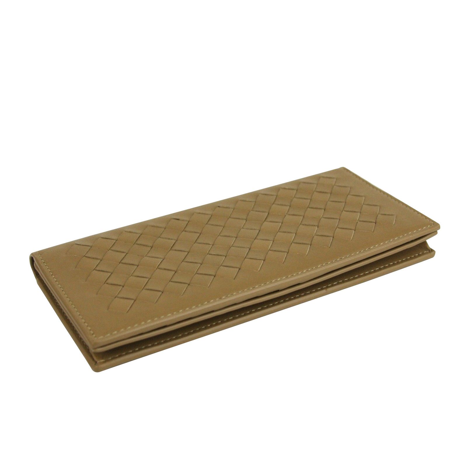 Bottega Veneta Men's Woven Light Brown Leather Long Bifold Wallet Size ONE SIZE - 7 Thumbnail