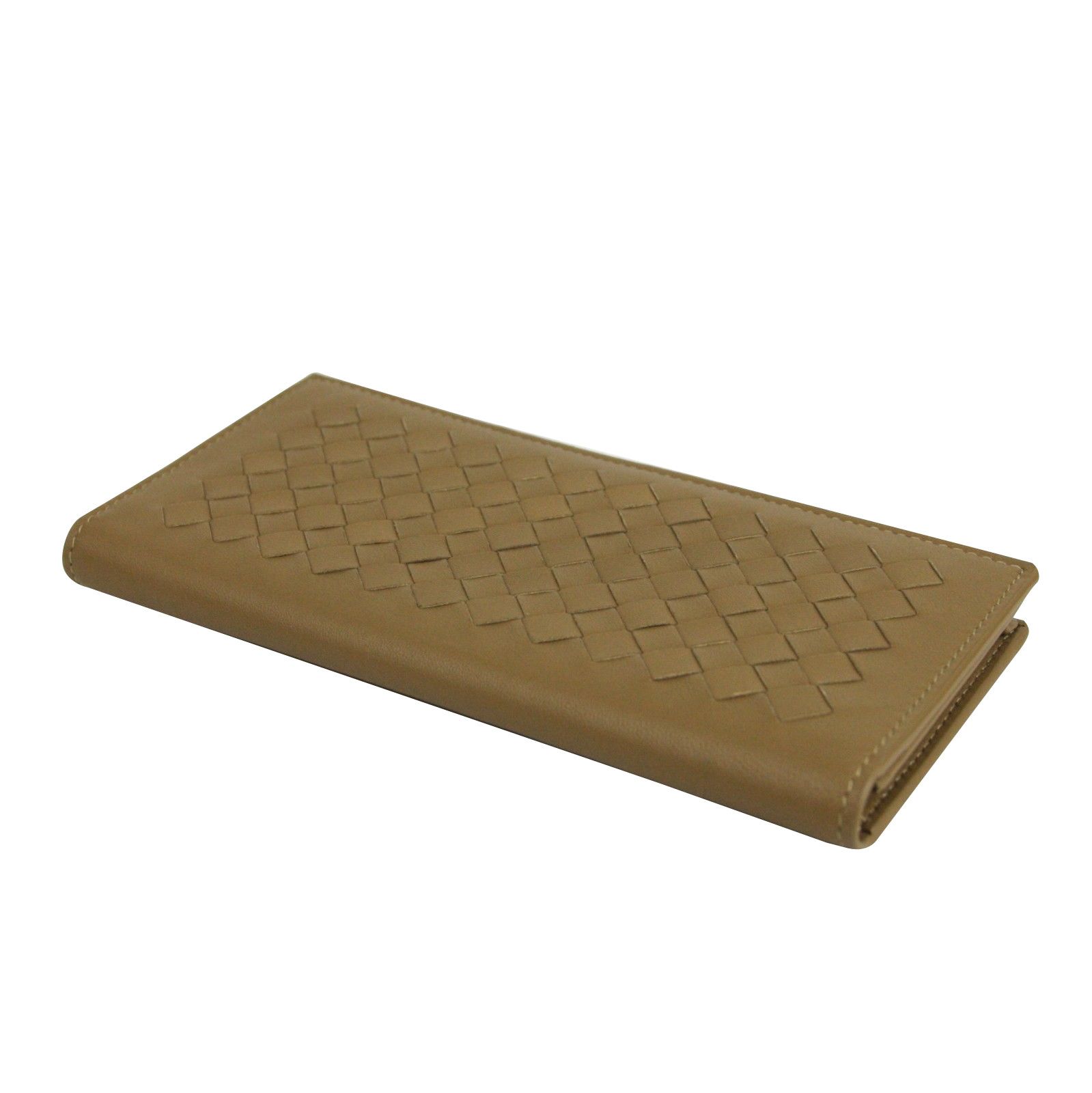 Bottega Veneta Men's Woven Light Brown Leather Long Bifold Wallet Size ONE SIZE - 6 Thumbnail