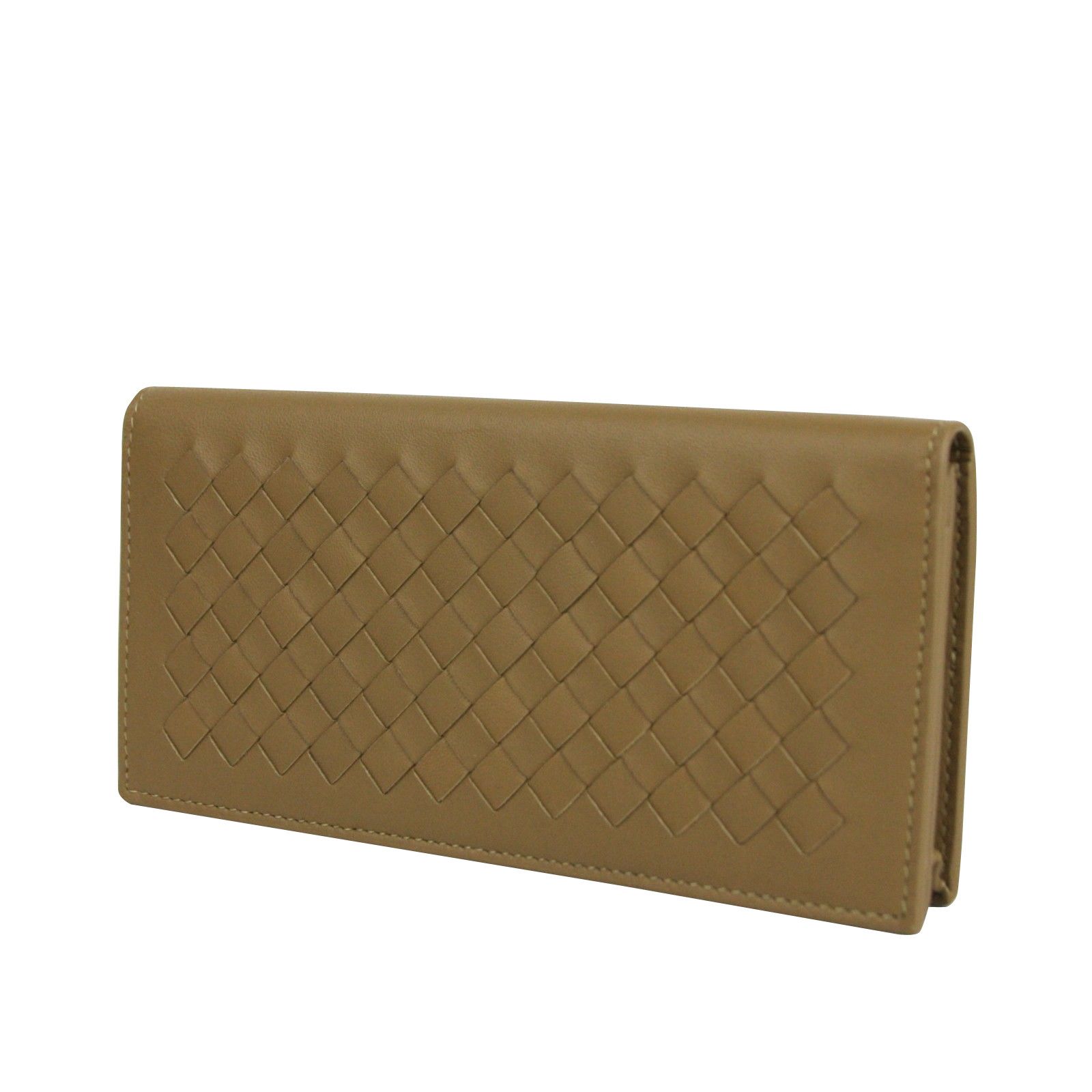 Bottega Veneta Men's Woven Light Brown Leather Long Bifold Wallet Size ONE SIZE - 4 Thumbnail