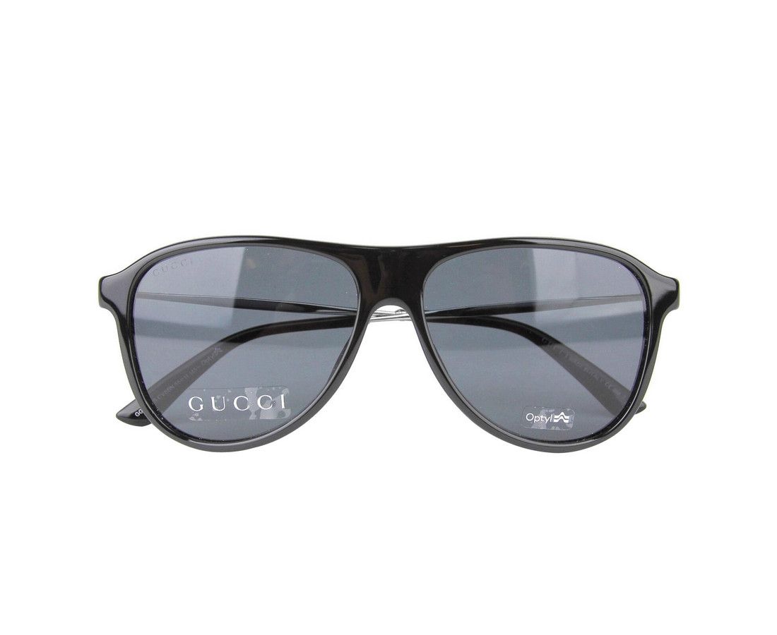 Gucci Unisex Black Metal & Plastic Aviator Sunglasses GG Size ONE SIZE - 8 Thumbnail