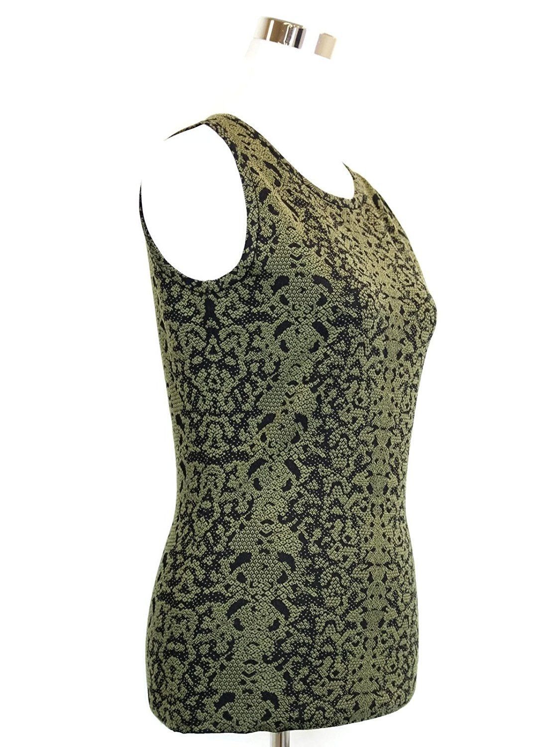 Gucci Women's Green Wool Small Python Printed Blend Tank Top Size S / US 4 / IT 40 - 2 Thumbnail