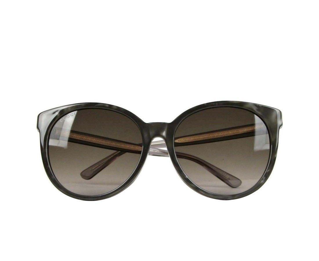 Gucci Women's Pearl Silver Acetate Round Sunglasses GG Logo Size ONE SIZE - 8 Thumbnail