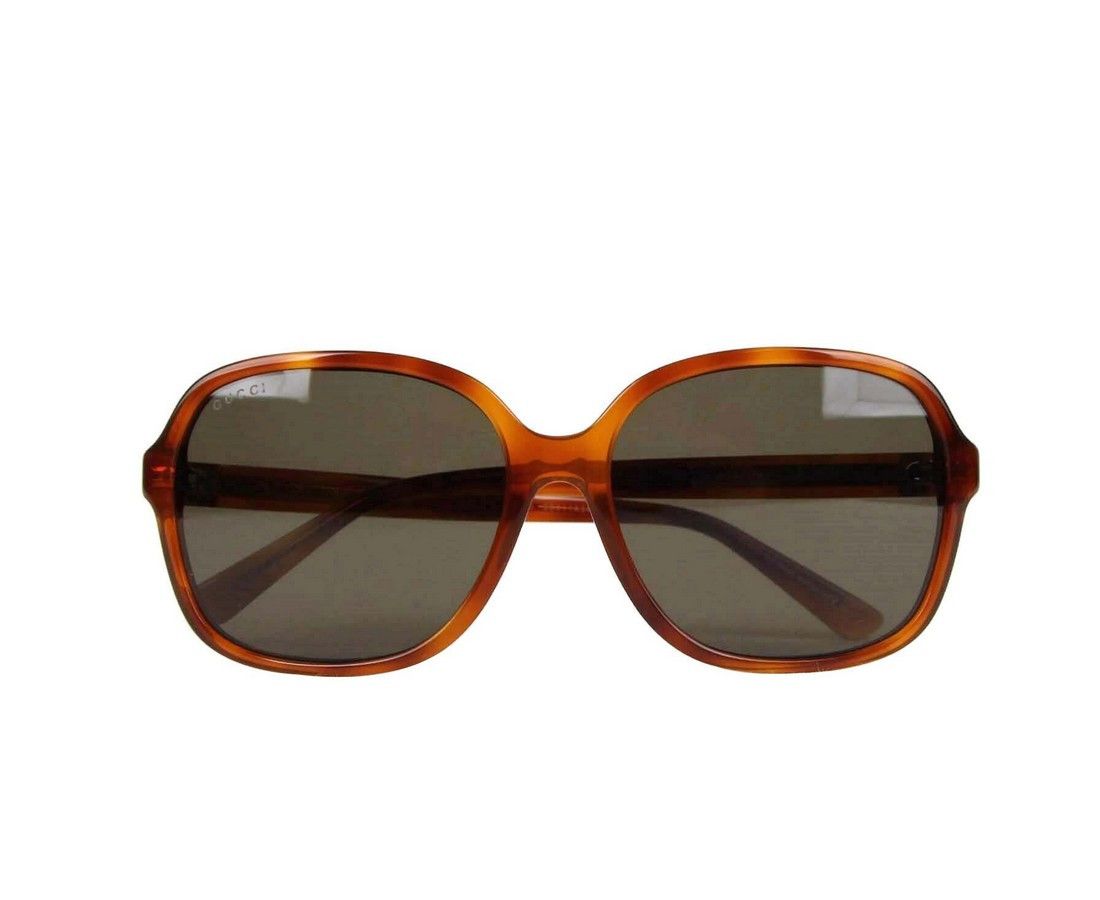 Gucci Women's Tortoise Acetate Square Sunglasses With GG Logo Size ONE SIZE - 8 Thumbnail