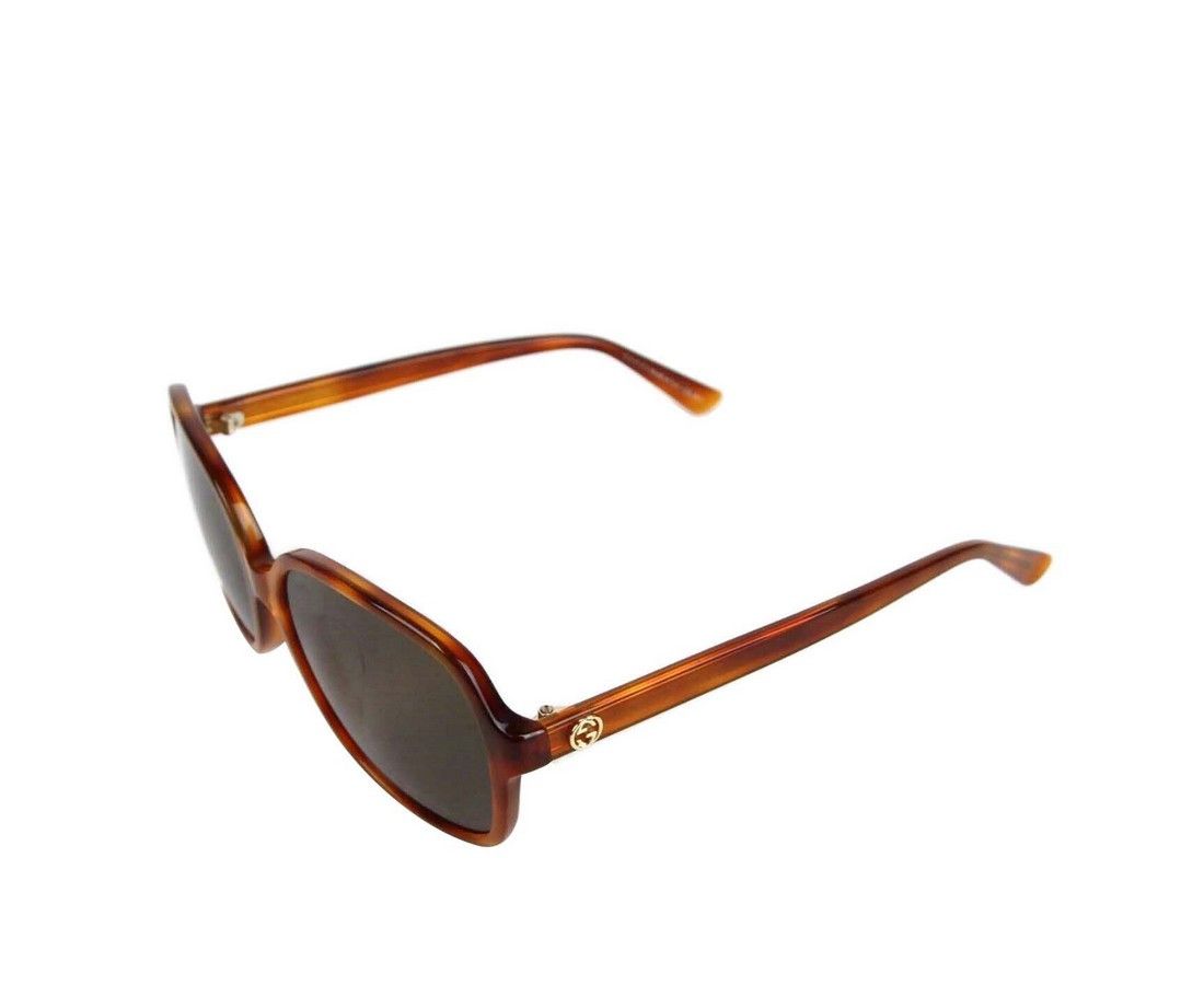 Gucci Women's Tortoise Acetate Square Sunglasses With GG Logo Size ONE SIZE - 4 Thumbnail