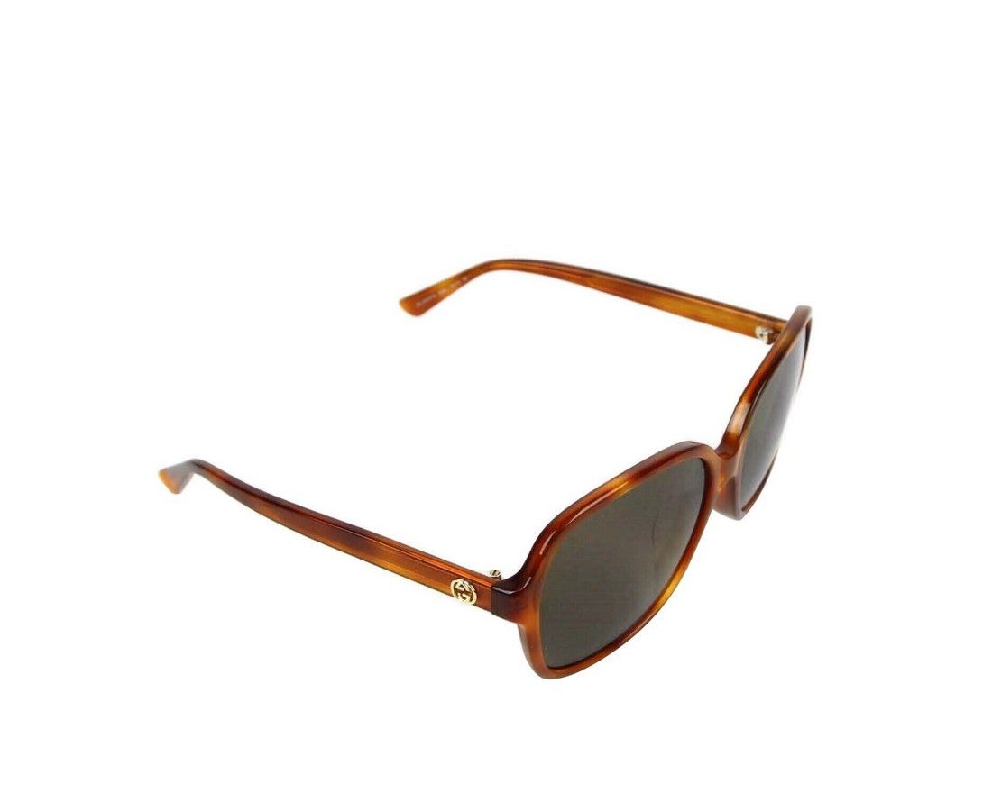 Gucci Women's Tortoise Acetate Square Sunglasses With GG Logo Size ONE SIZE - 3 Thumbnail