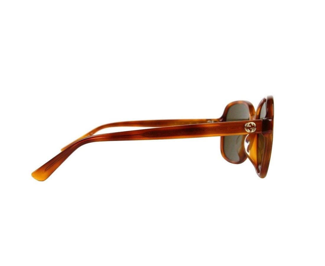 Gucci Women's Tortoise Acetate Square Sunglasses With GG Logo Size ONE SIZE - 6 Thumbnail