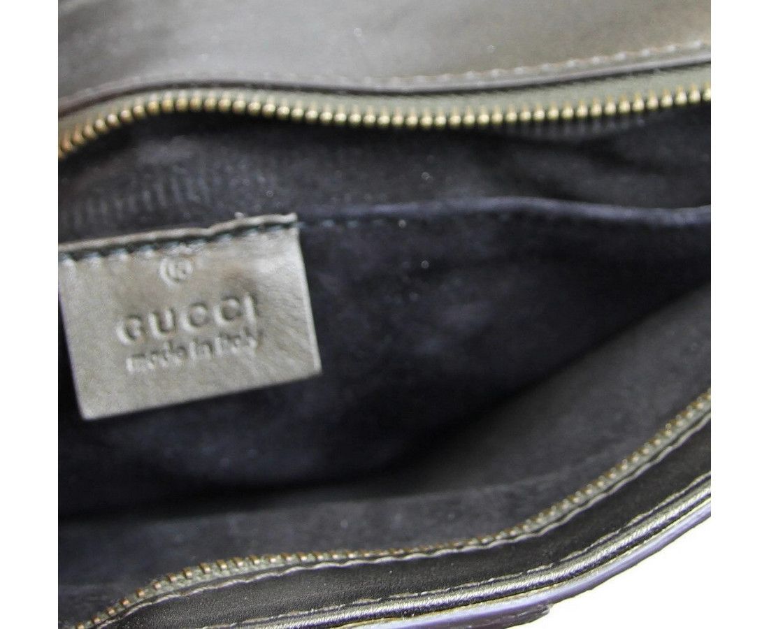 Gucci Women's Dark Green Python Large Soft Stirrup Clutch Bag Size ONE SIZE - 7 Thumbnail