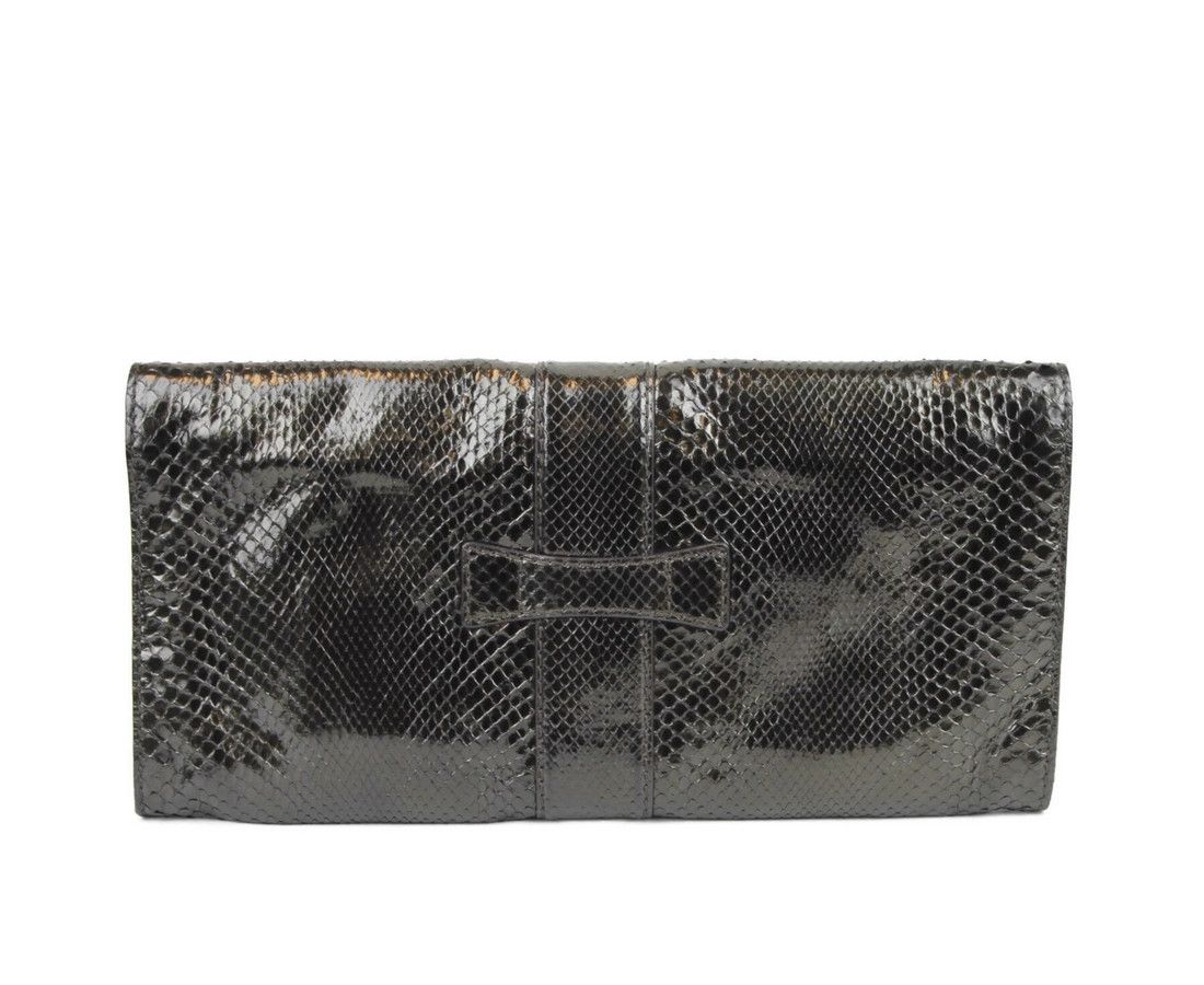 Gucci Women's Dark Green Python Large Soft Stirrup Clutch Bag Size ONE SIZE - 3 Thumbnail