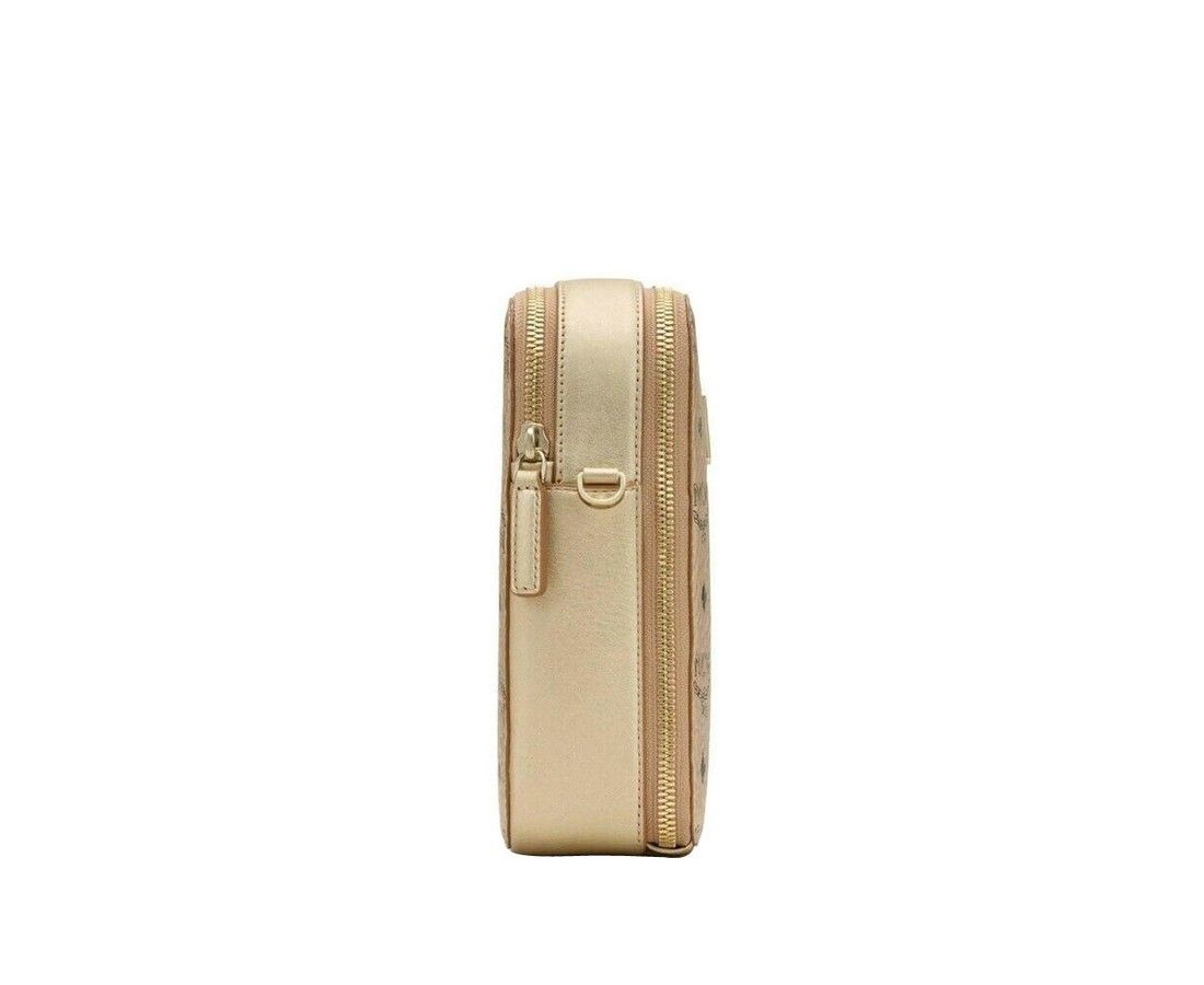MCM Women's Berlin Gold Visetos Crossbody Camera Bag Size ONE SIZE - 3 Thumbnail