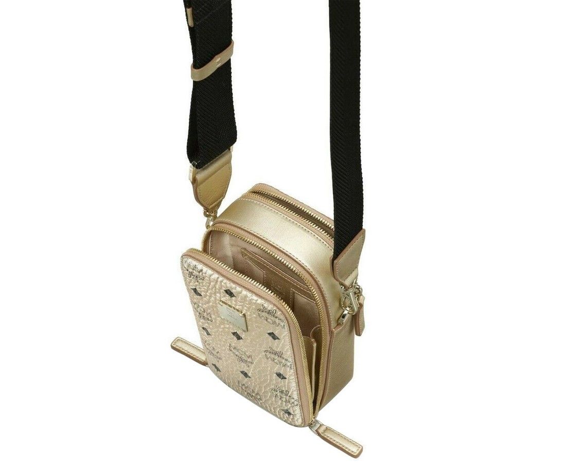 MCM Women's Berlin Gold Visetos Crossbody Camera Bag Size ONE SIZE - 4 Thumbnail