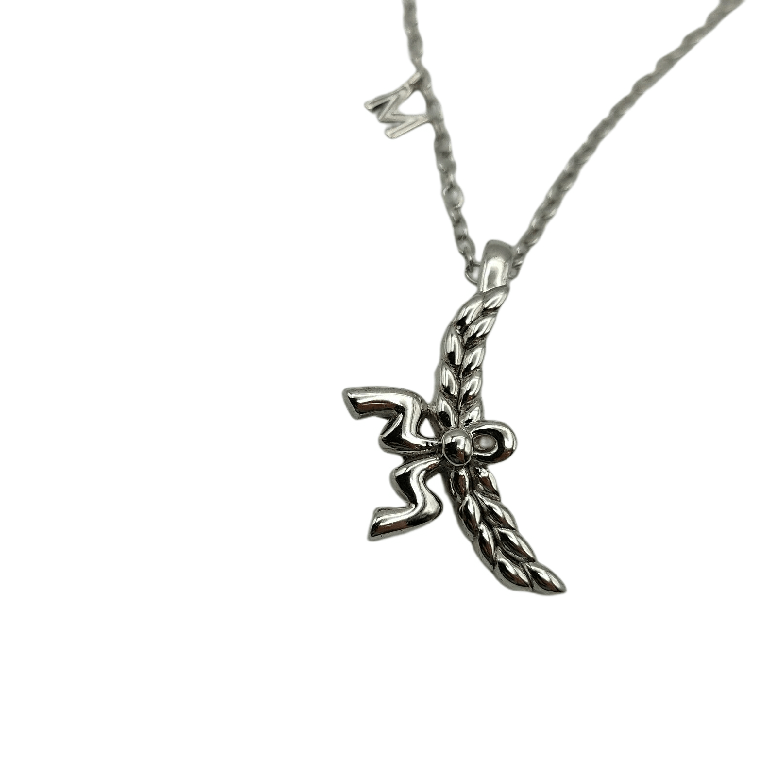 MCM Women's Silver 3D Logo Laurel Charm Pendant Necklace Size ONE SIZE - 6 Thumbnail