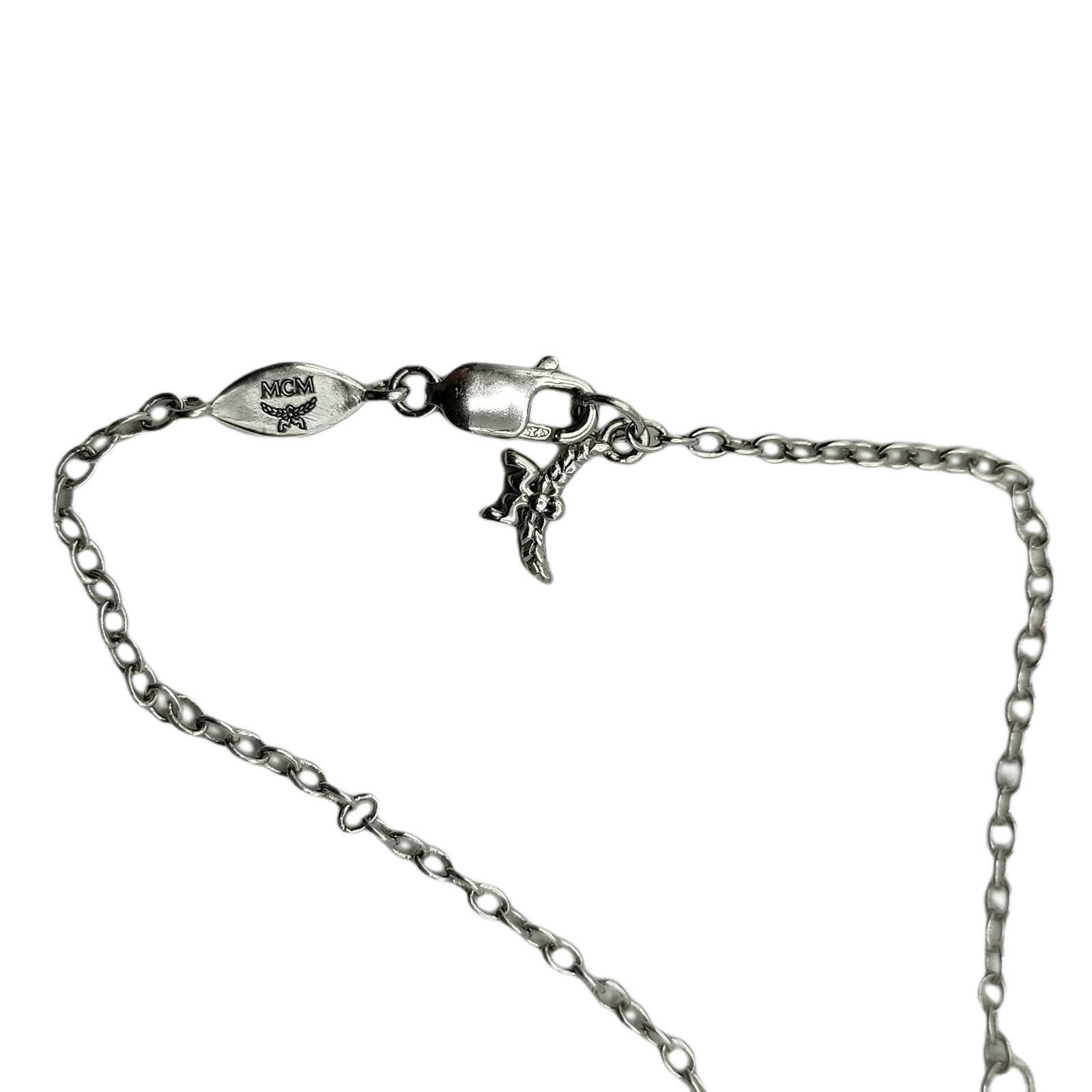 MCM Women's Silver 3D Logo Laurel Charm Pendant Necklace Size ONE SIZE - 8 Thumbnail