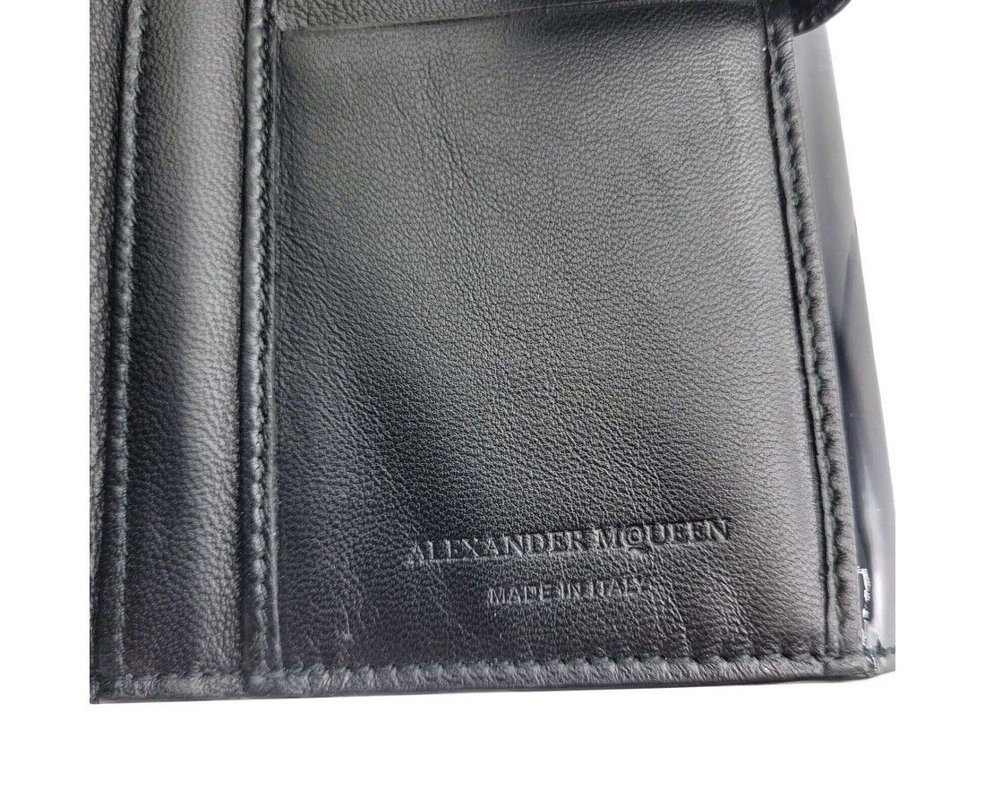 Alexander McQueen Women's Dark Navy Patent Leather Continental Wallet Size ONE SIZE - 6 Thumbnail