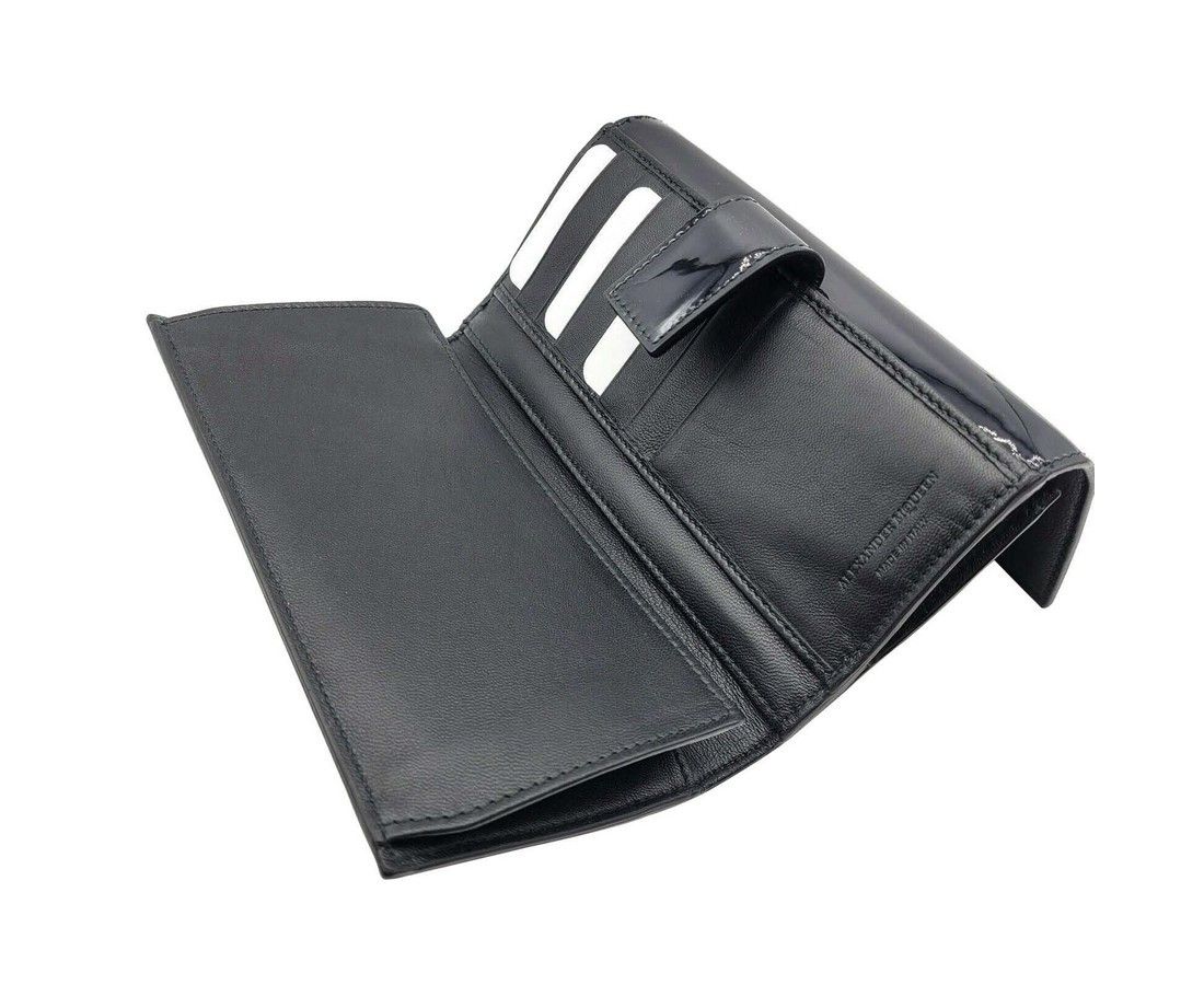 Alexander McQueen Women's Dark Navy Patent Leather Continental Wallet Size ONE SIZE - 4 Thumbnail