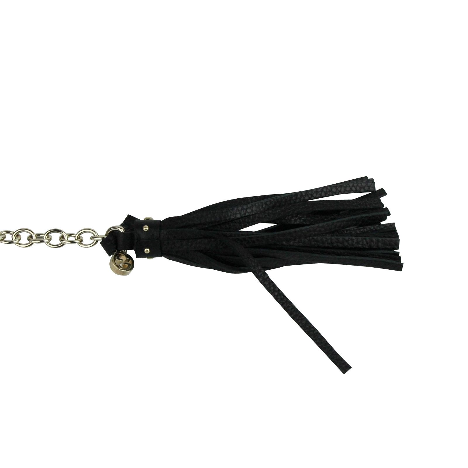 Gucci Women's Chain Tassel Gold / Black Leather Belt (80 / 32) Size ONE SIZE - 3 Thumbnail