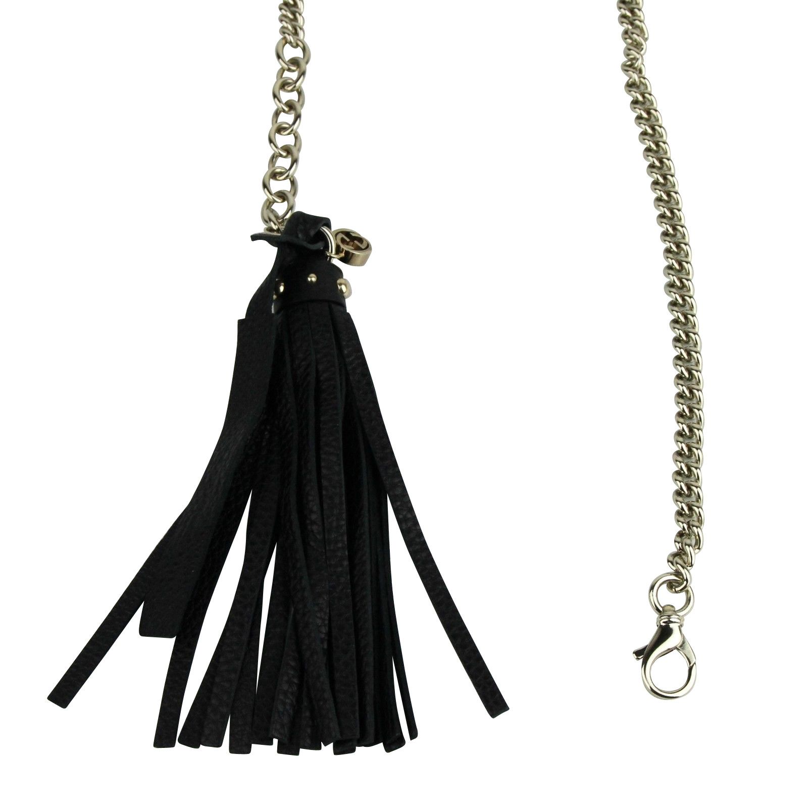 Gucci Women's Chain Tassel Gold / Black Leather Belt (80 / 32) Size ONE SIZE - 2 Thumbnail
