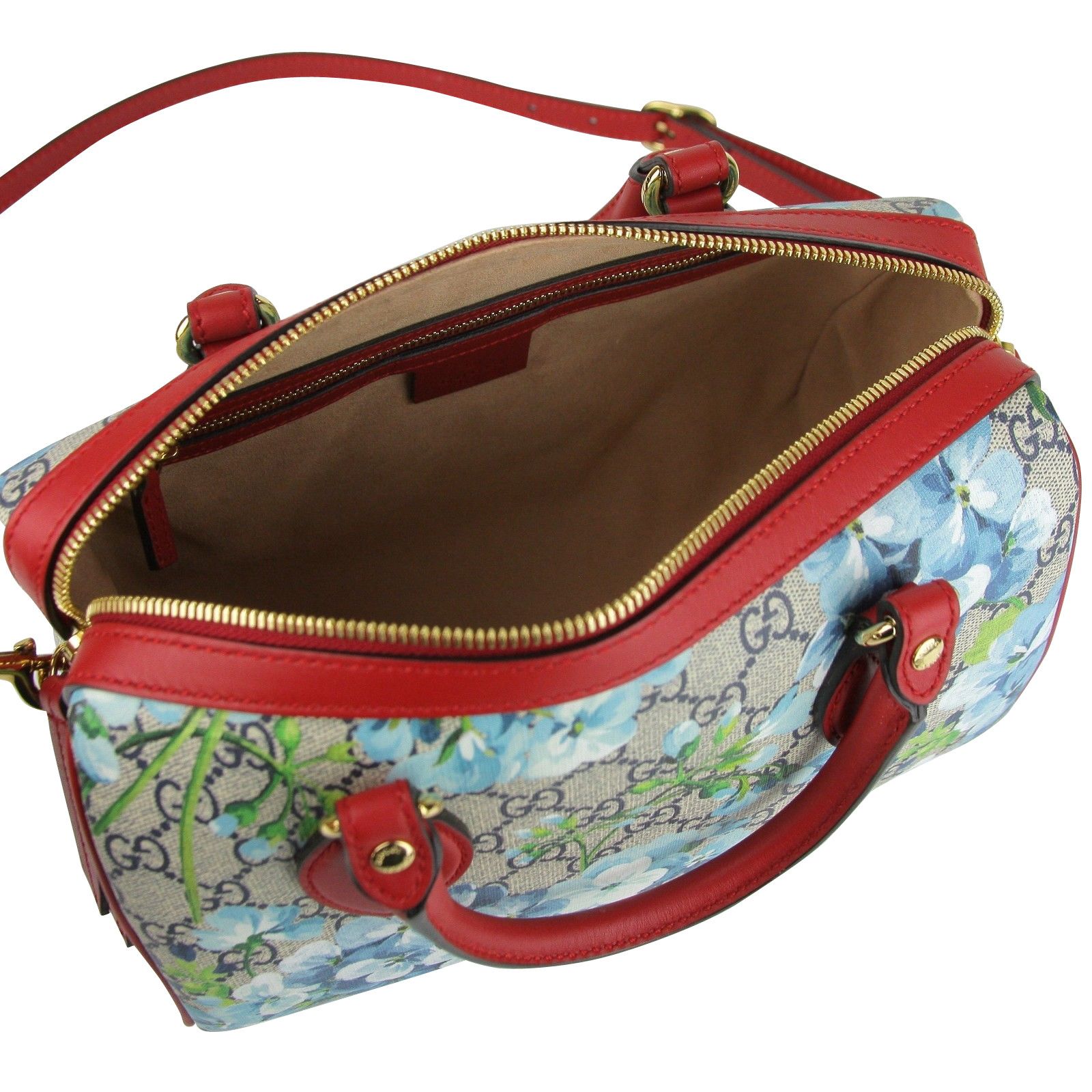 Gucci Blue GG Blooms Coated Canvas Small Boston Top Handle Bag Size ONE SIZE - 8 Thumbnail