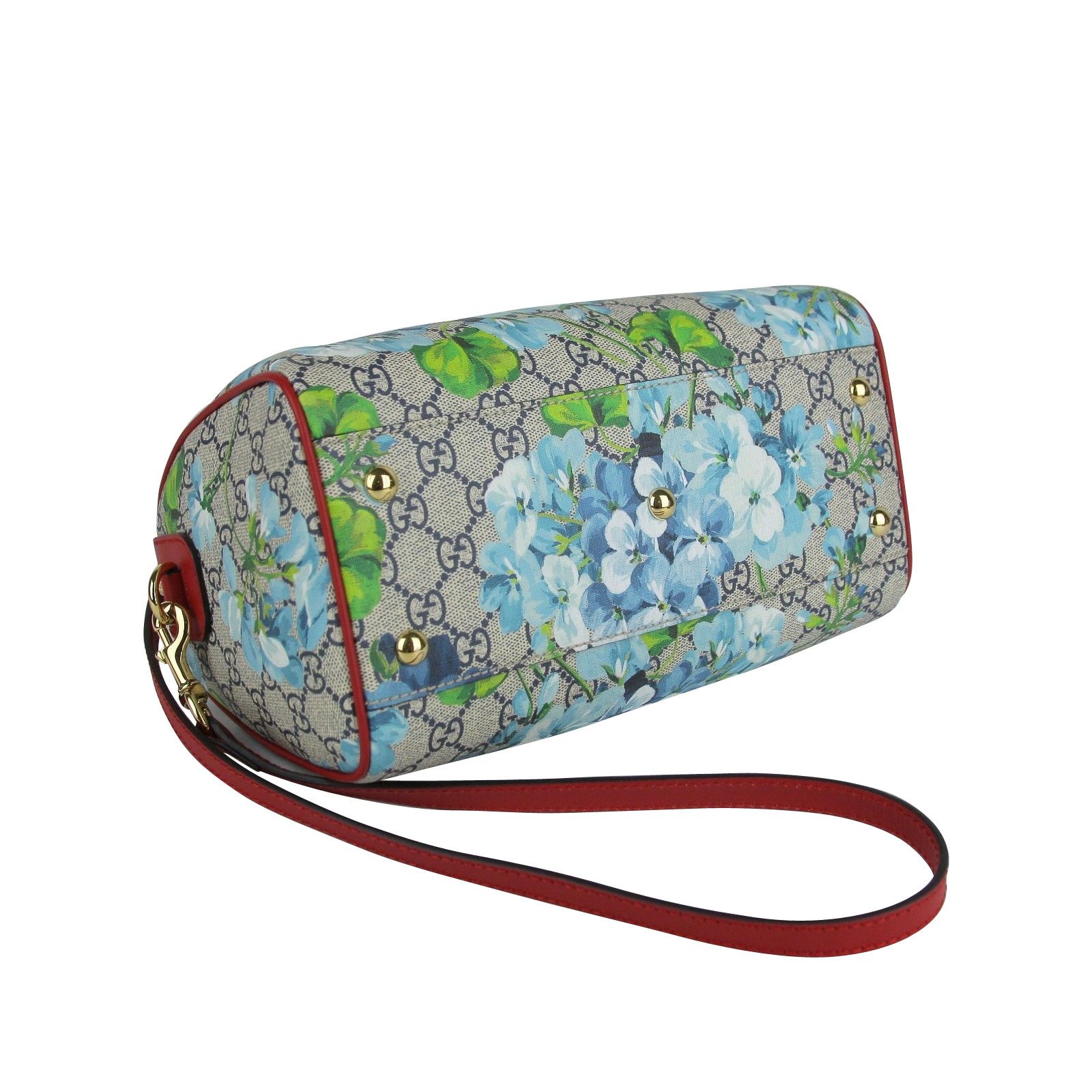 Gucci Blue GG Blooms Coated Canvas Small Boston Top Handle Bag Size ONE SIZE - 7 Thumbnail