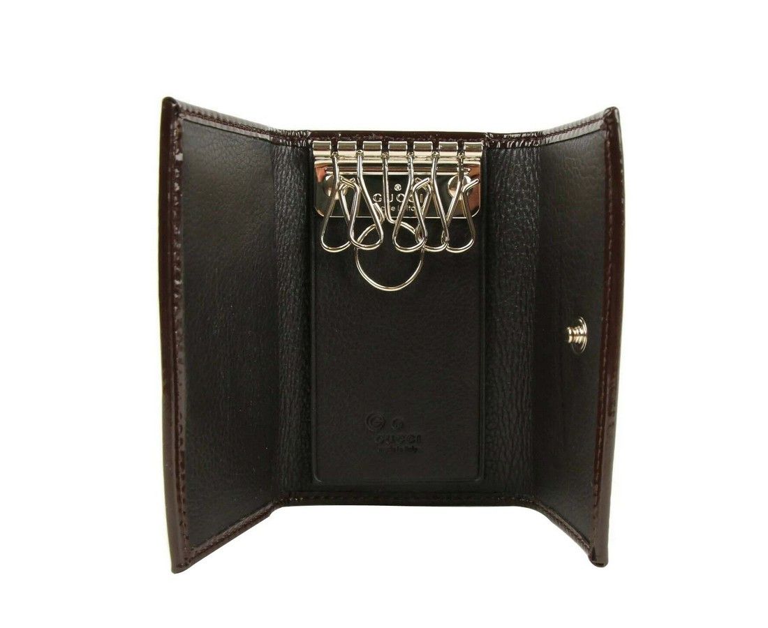 Gucci Men's Dark Brown Patent Leather Key Chain Holder With Box Size ONE SIZE - 3 Thumbnail