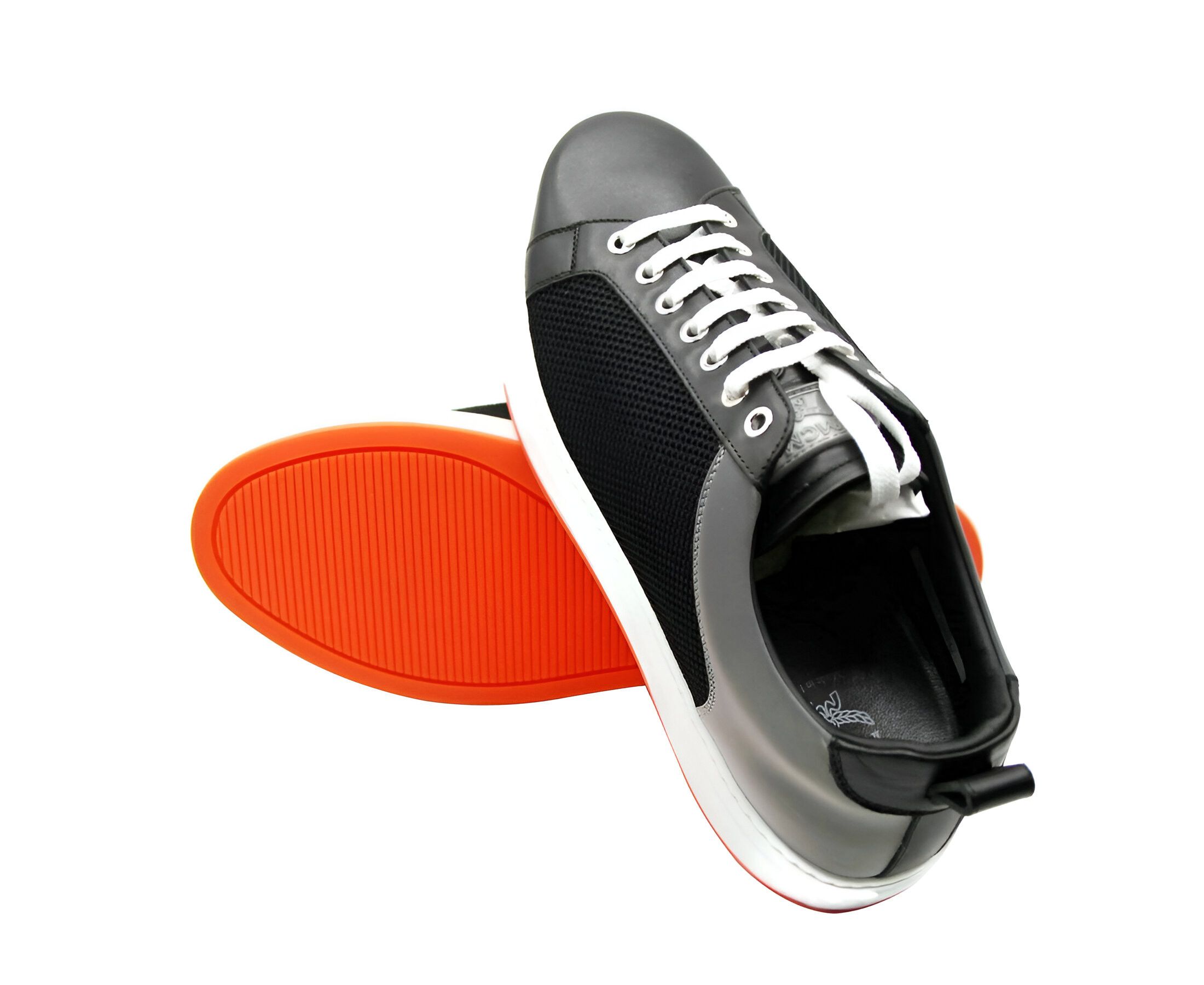 MCM Women's Black Leather Silver Reflective Canvas Sneaker (36 Size US 6 / IT 36 - 5 Thumbnail