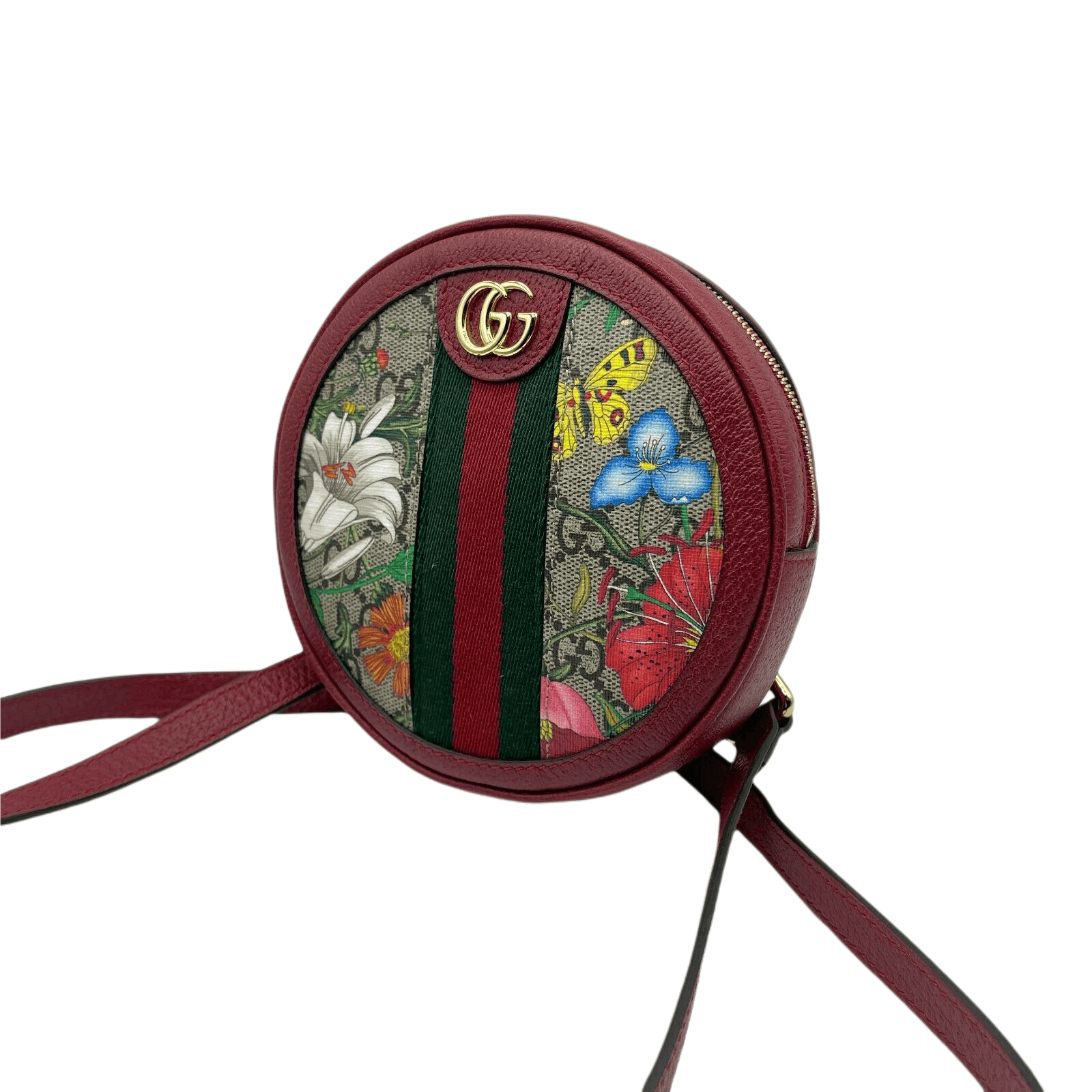 Gucci Ophidia Supreme GG Canvas Floral Round Backpack with Red Size ONE SIZE - 4 Thumbnail