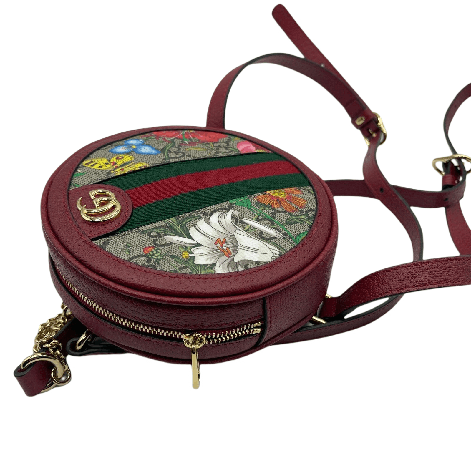 Gucci Ophidia Supreme GG Canvas Floral Round Backpack with Red Size ONE SIZE - 6 Thumbnail