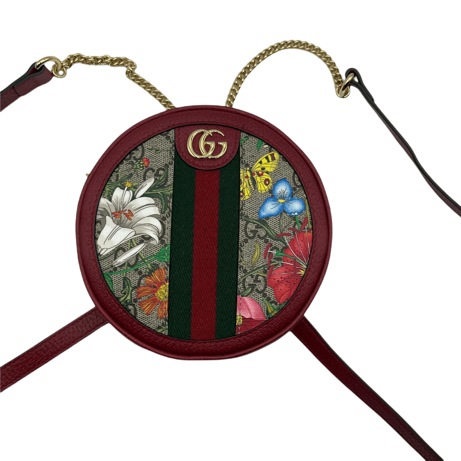 Gucci Ophidia Supreme GG Canvas Floral Round Backpack with Red Size ONE SIZE - 3 Thumbnail
