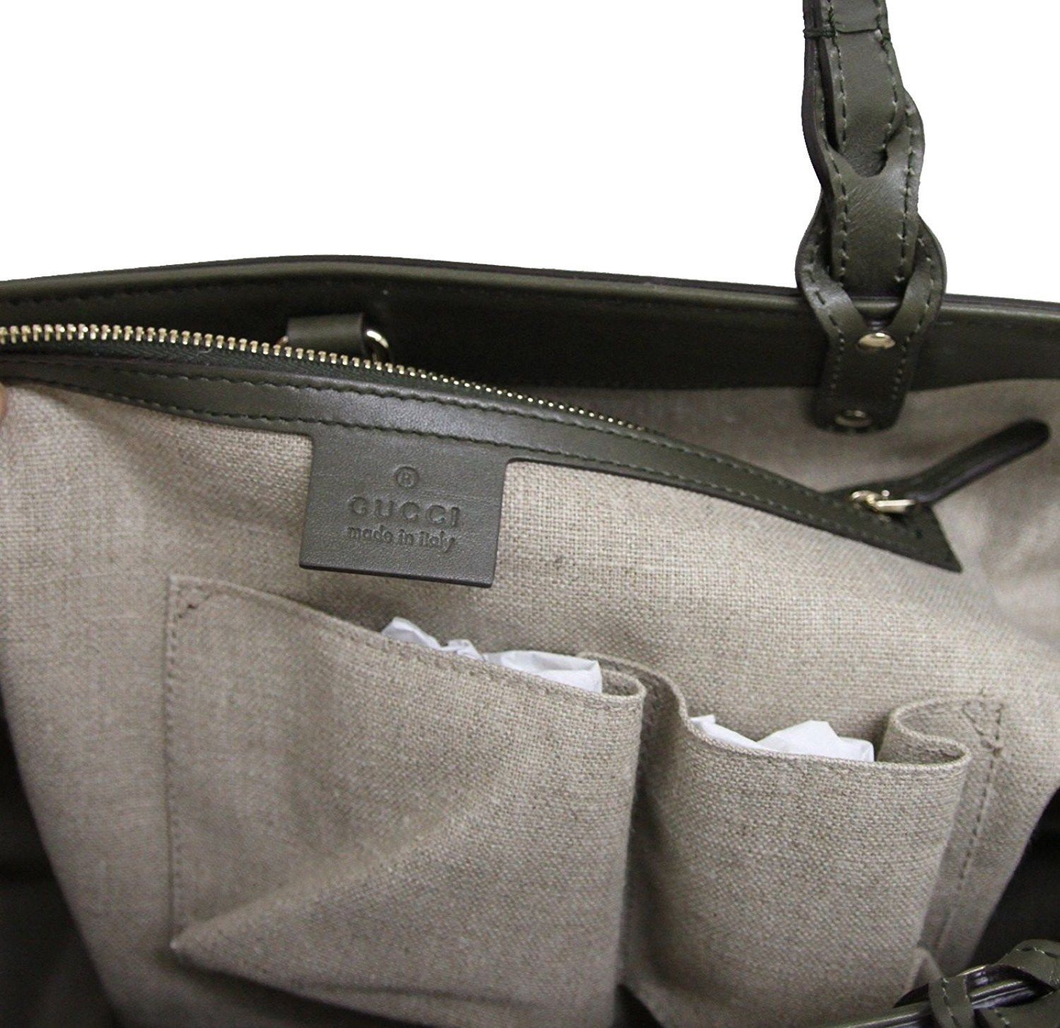 Gucci Women's Green Straw Leather Large Craft Tote Bag Size ONE SIZE - 6 Thumbnail