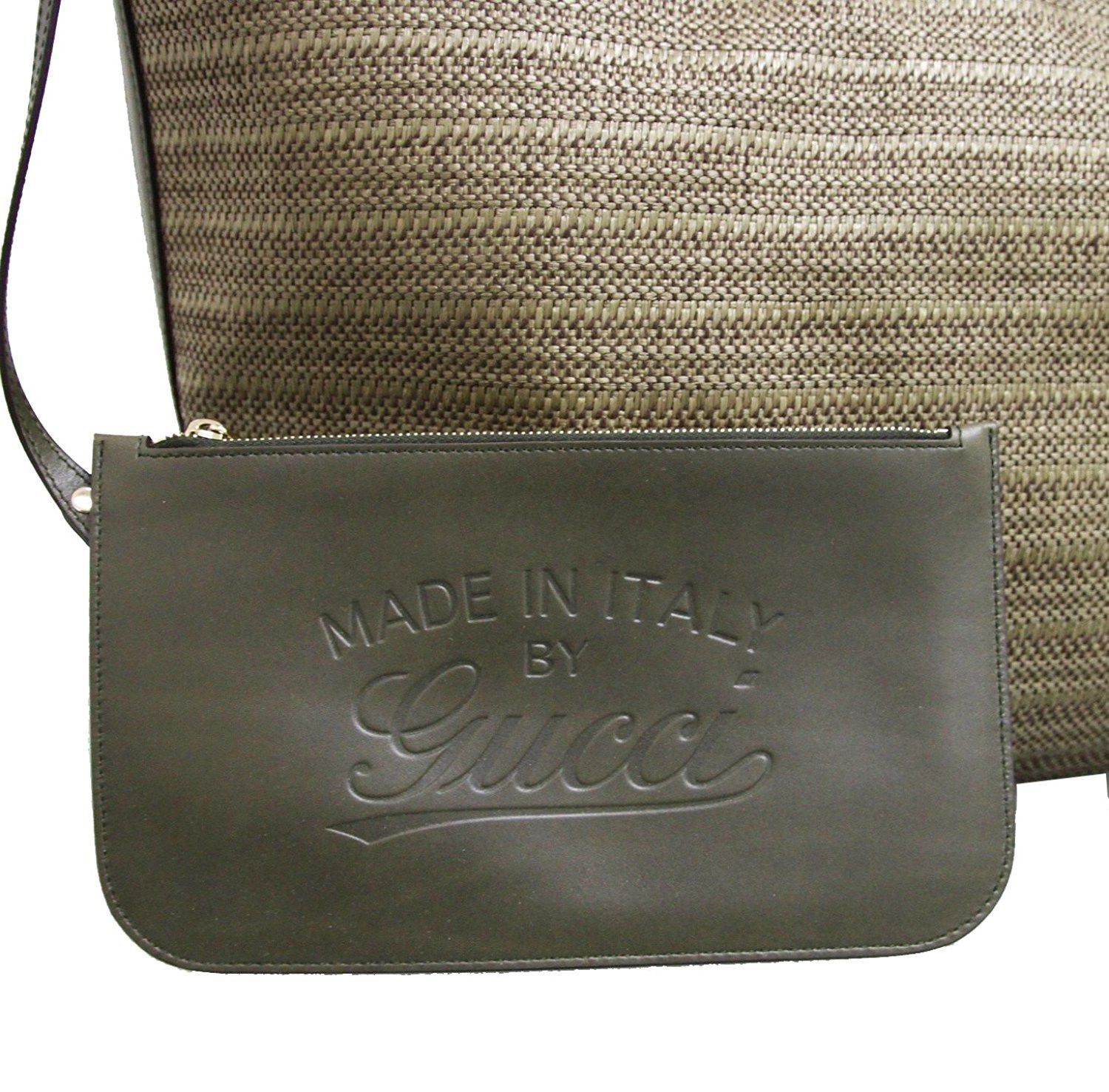 Gucci Women's Green Straw Leather Large Craft Tote Bag Size ONE SIZE - 4 Thumbnail