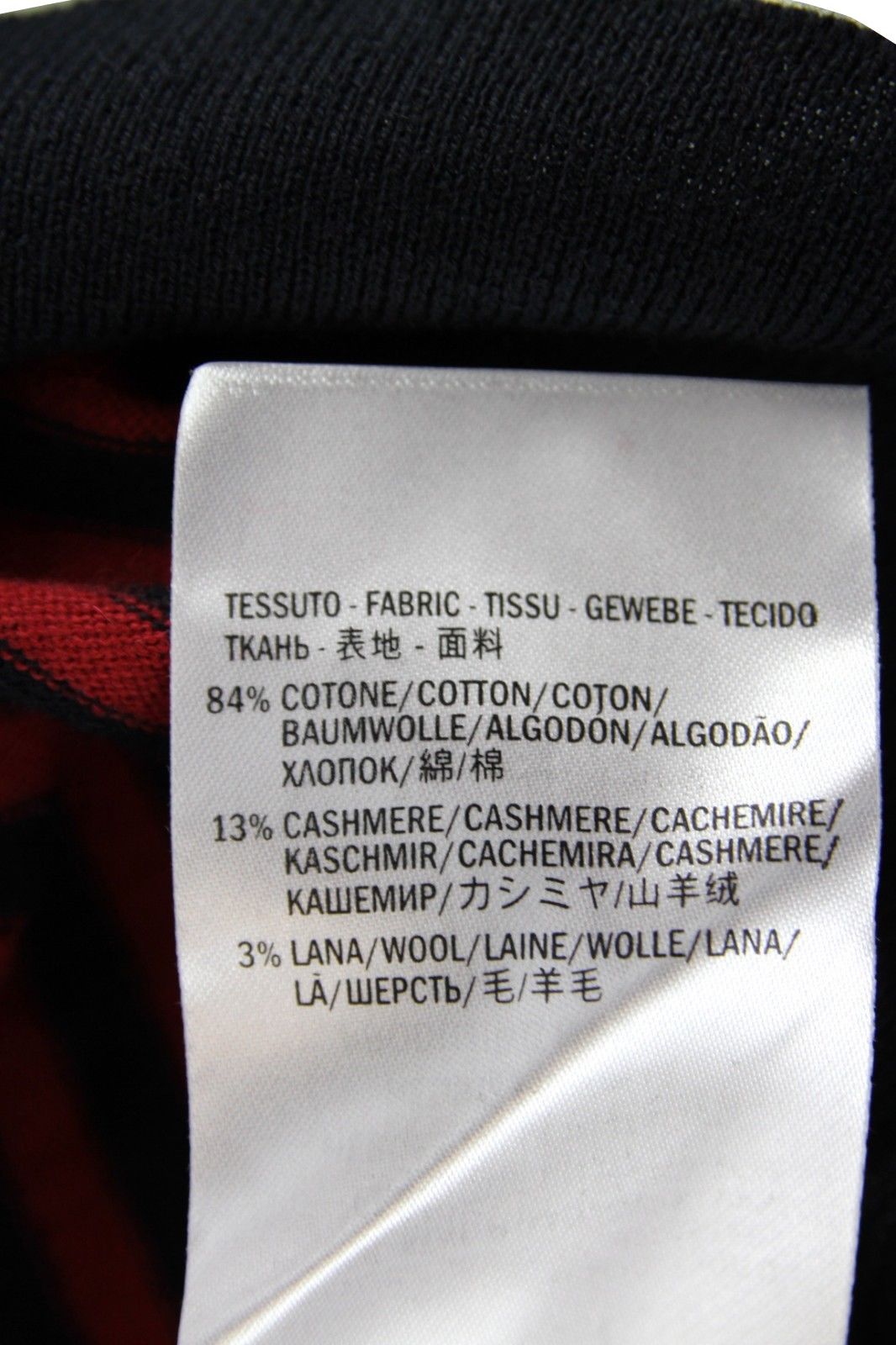 Gucci Men's Black / Red Striped Cashmere Cotton Pullover Sweater Size US S / EU 44-46 / 1 - 6 Thumbnail