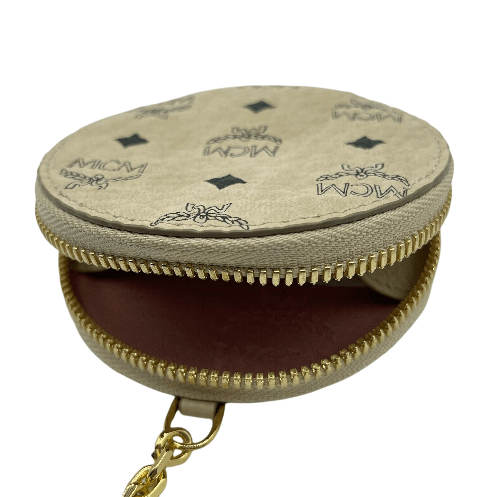 MCM Beige Coated Canvas Visetos Zip Around Coin Purse Size ONE SIZE - 4 Thumbnail