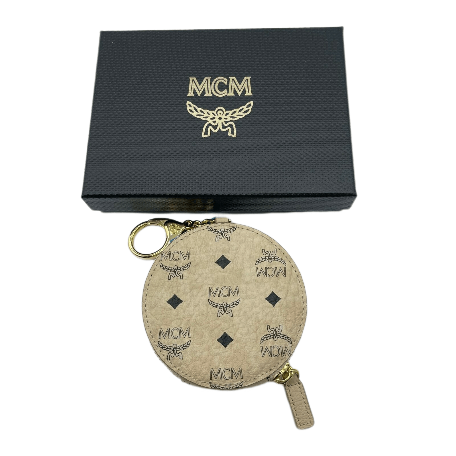 MCM Beige Coated Canvas Visetos Zip Around Coin Purse Size ONE SIZE - 2 Thumbnail