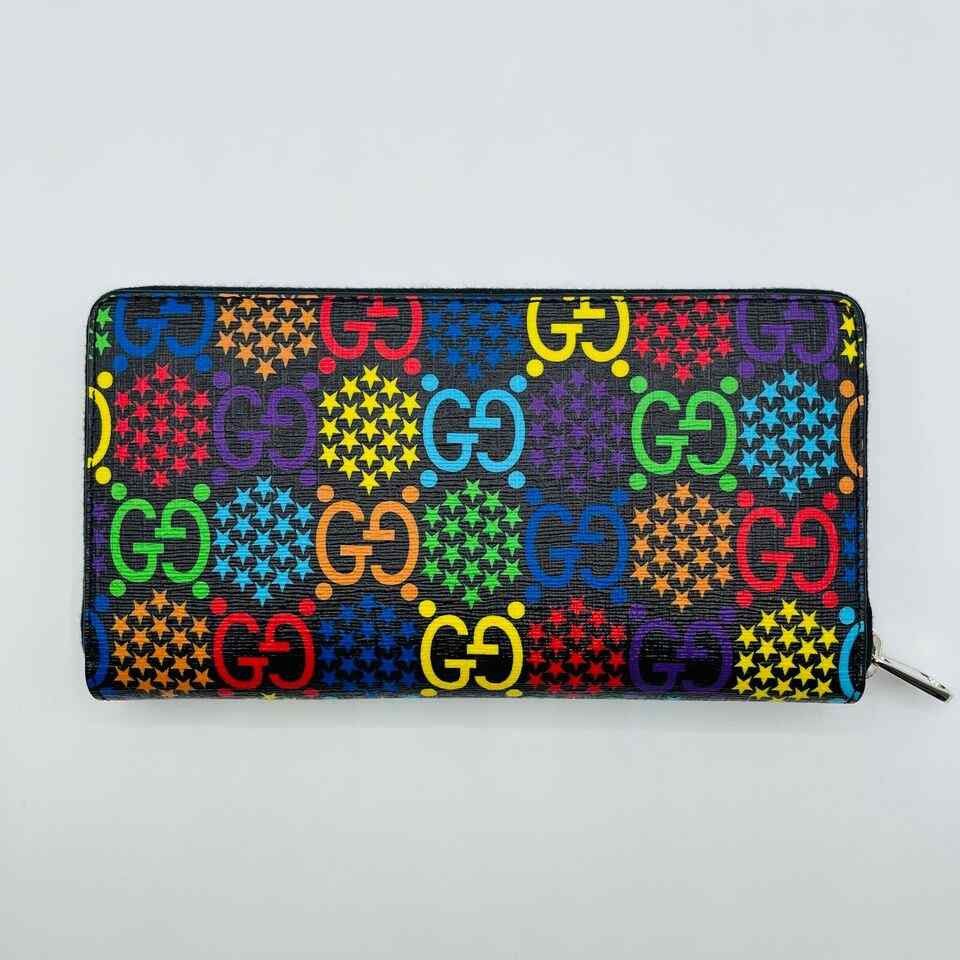 Gucci Unisex Black/Rainbow Supreme GG Leather Psychedelic Zip Size ONE SIZE - 3 Thumbnail
