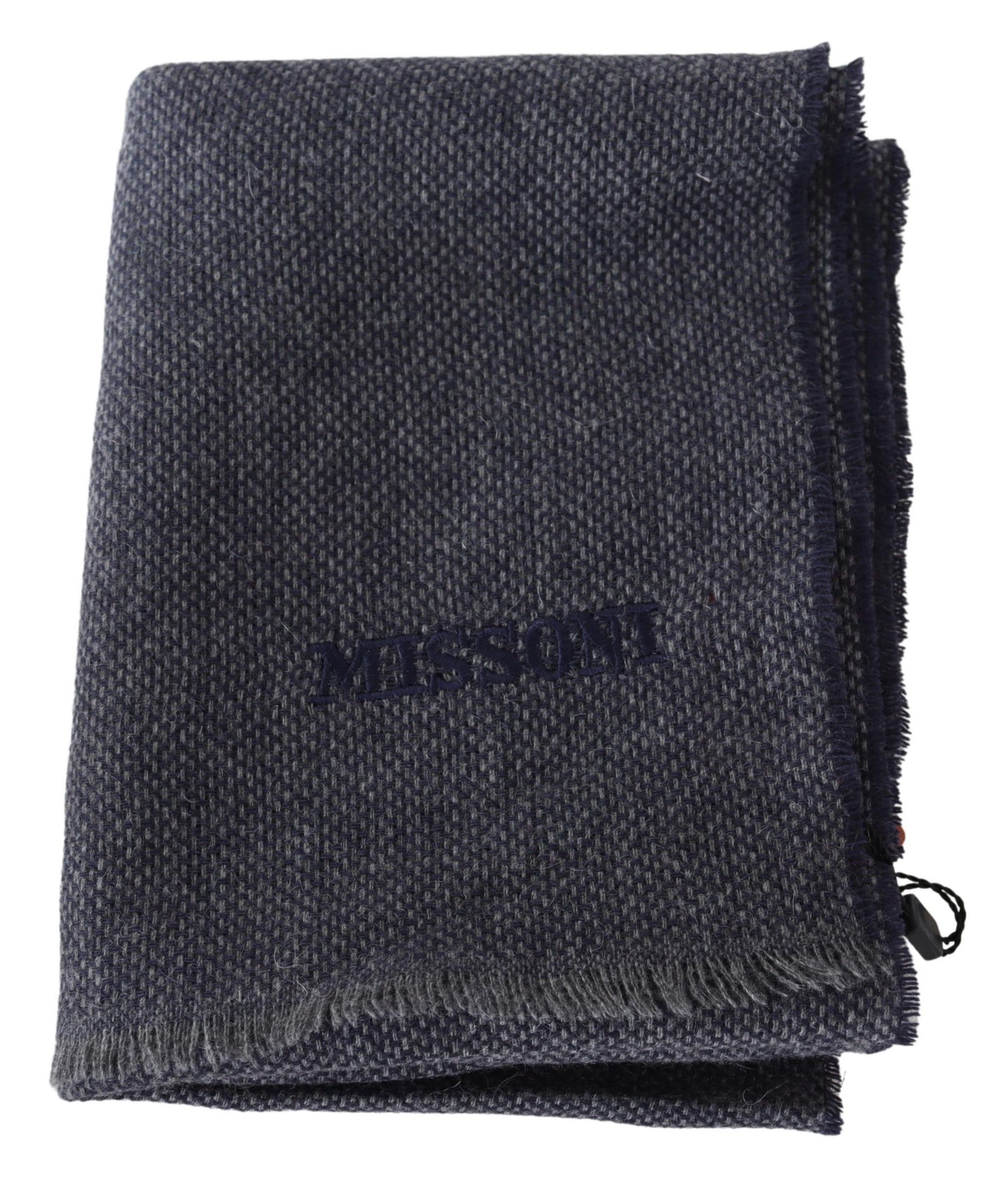 Missoni Elegant Black Wool Scarf with Logo Men's Embroidery Size ONE SIZE - 4 Thumbnail